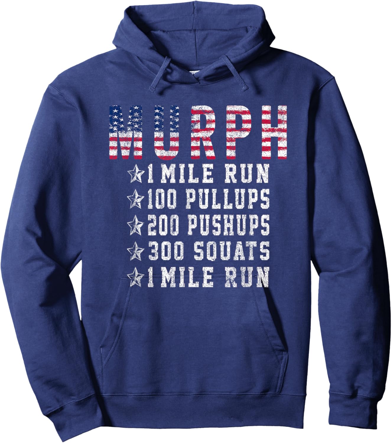 Murph Challenge Memorial Day Workout Gym Gear Patriotic Hoodie - Hoodie | Navy