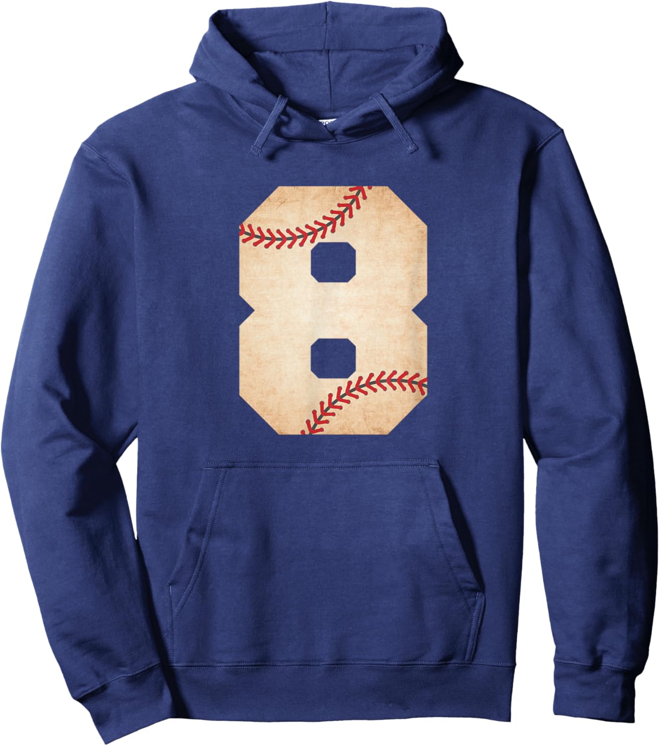 Baseball Number 8 Baseball Fan Mom Hoodie - Hoodie | Navy