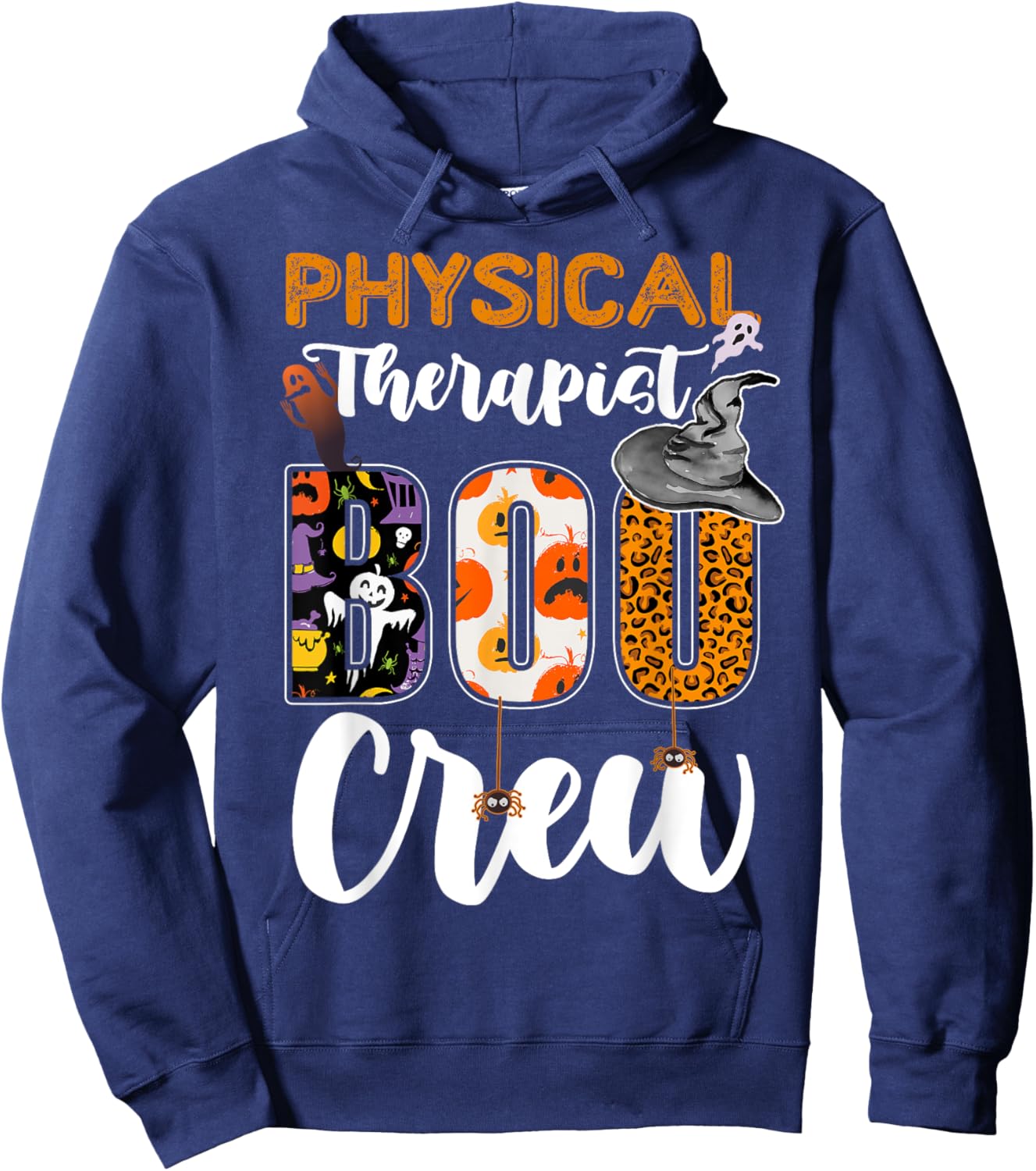 Physical Therapist Boo Crew Ghost Therapy Halloween Matching Hoodie - Hoodie | Navy