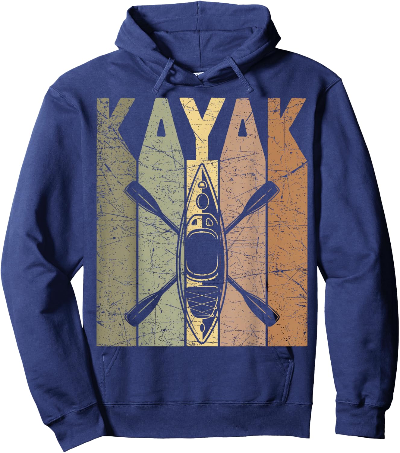 Kayak Vintage Kayaking Retro kayak Paddling Kayaker , Small, Black Hoodie - Hoodie | Navy
