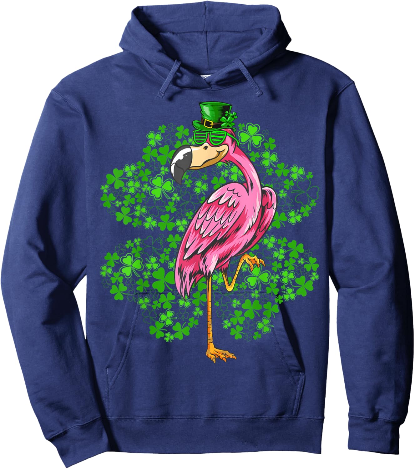 Flamingo Bird Lover Men Women Flamingo St Patrick's Day Hoodie - Hoodie | Navy
