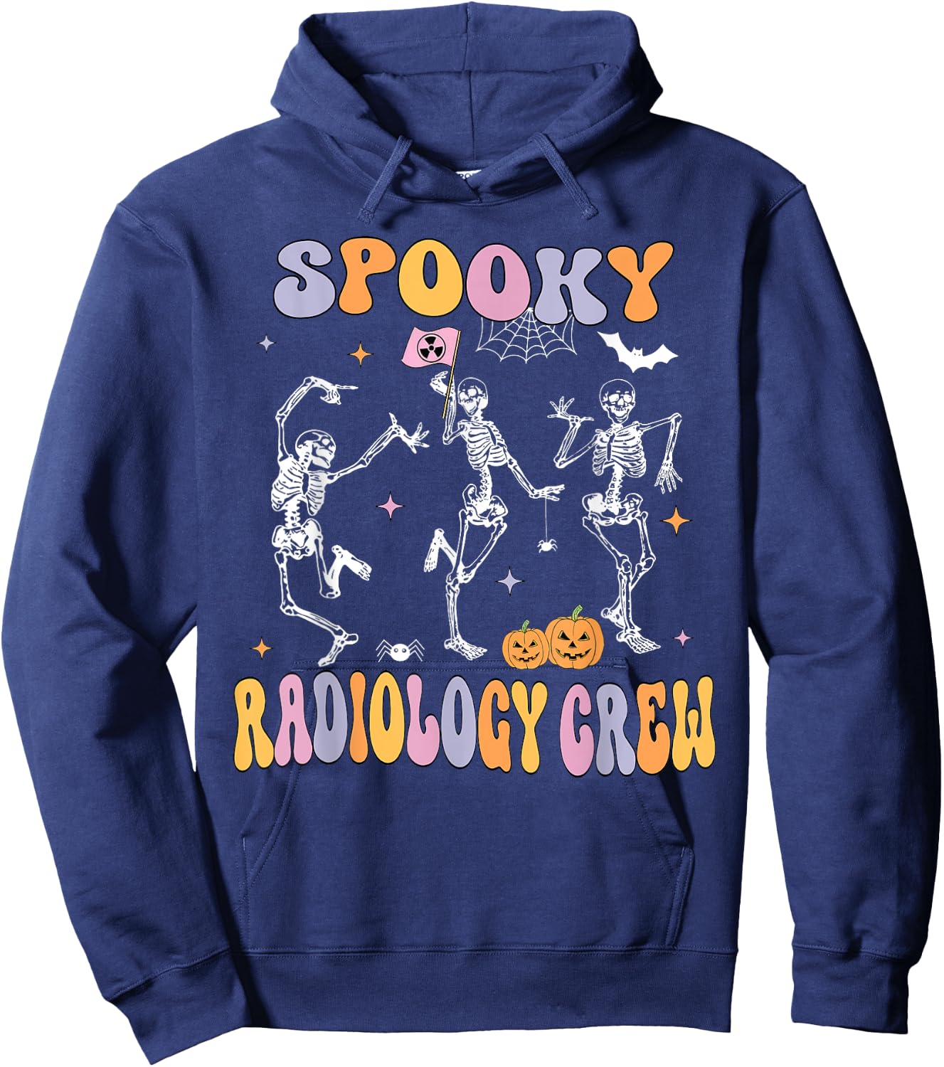 Dancing Skeleton Spooky Radiology Crew X-ray Tech Halloween Hoodie - Hoodie | Navy