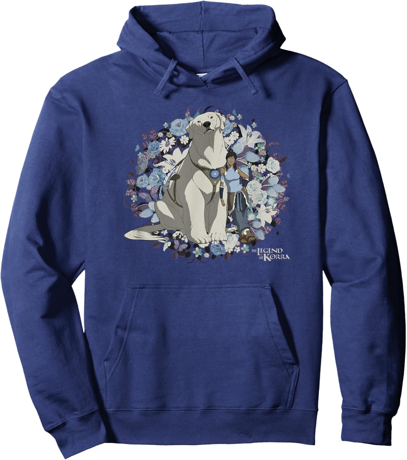 The Legend Of Korra Naga And Korra Floral Hoodie - Hoodie | Navy