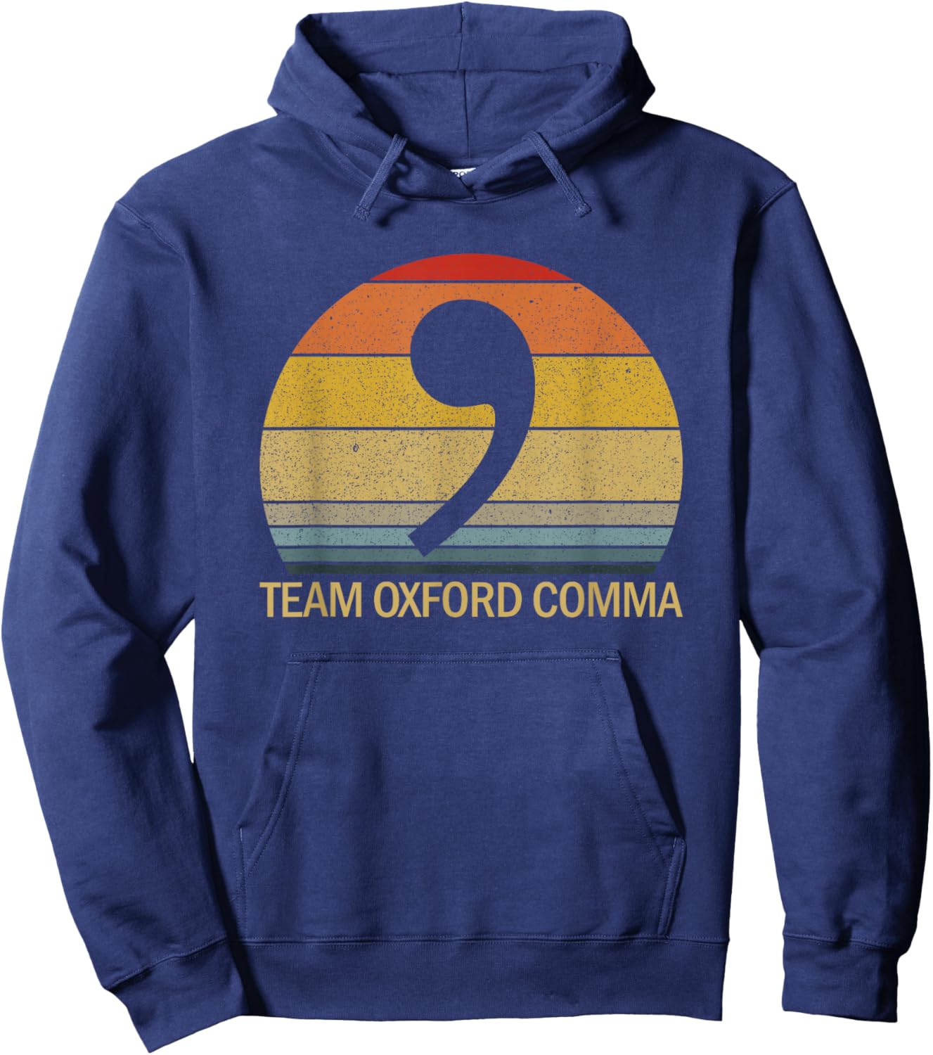Team Oxford Comma Retro Sunset Team Oxford Comma Hoodie - Hoodie | Navy