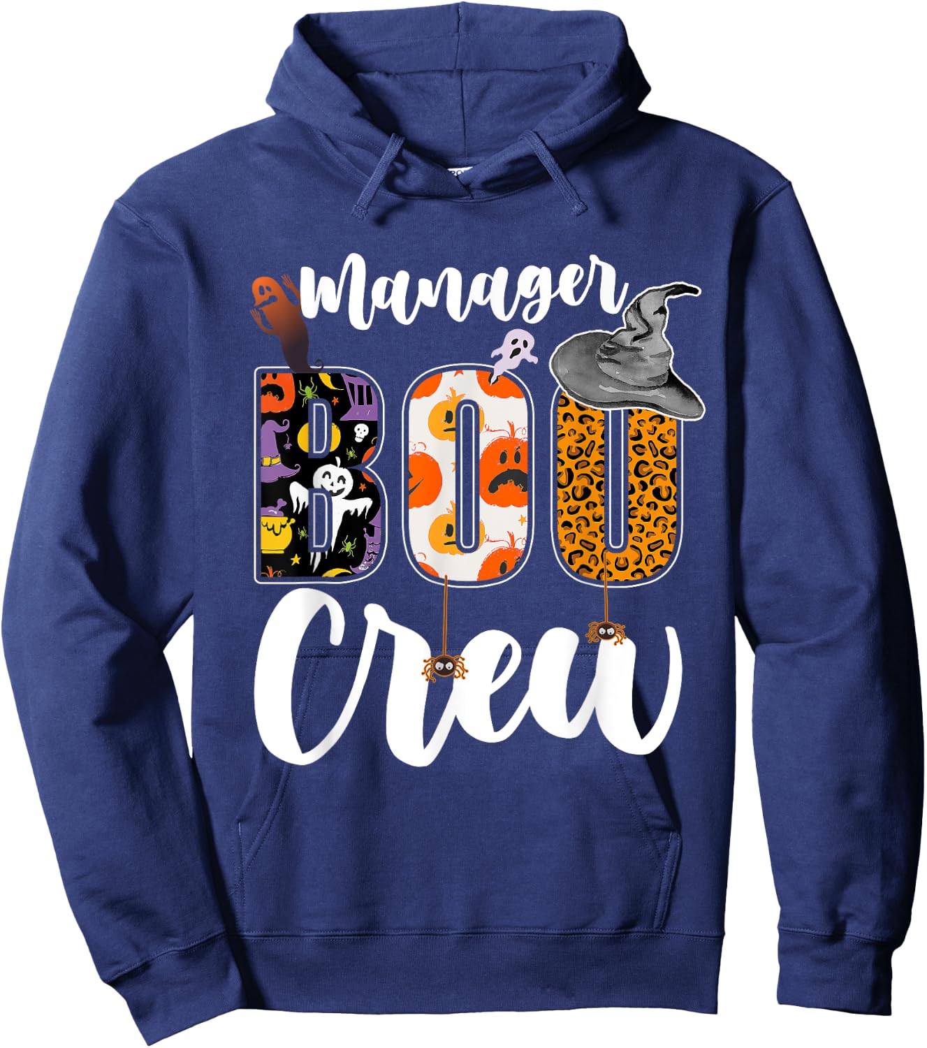 Manager Boo Crew Halloween Matching Executive Hoodie - Hoodie | Navy