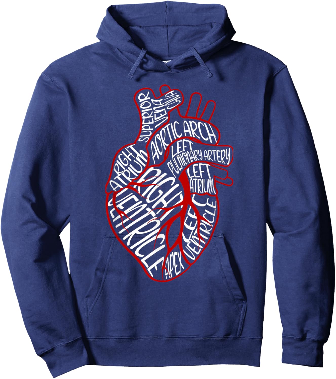 Anatomical Heart Medical Parts of Heart For Cardiologist Hoodie - Hoodie | Navy