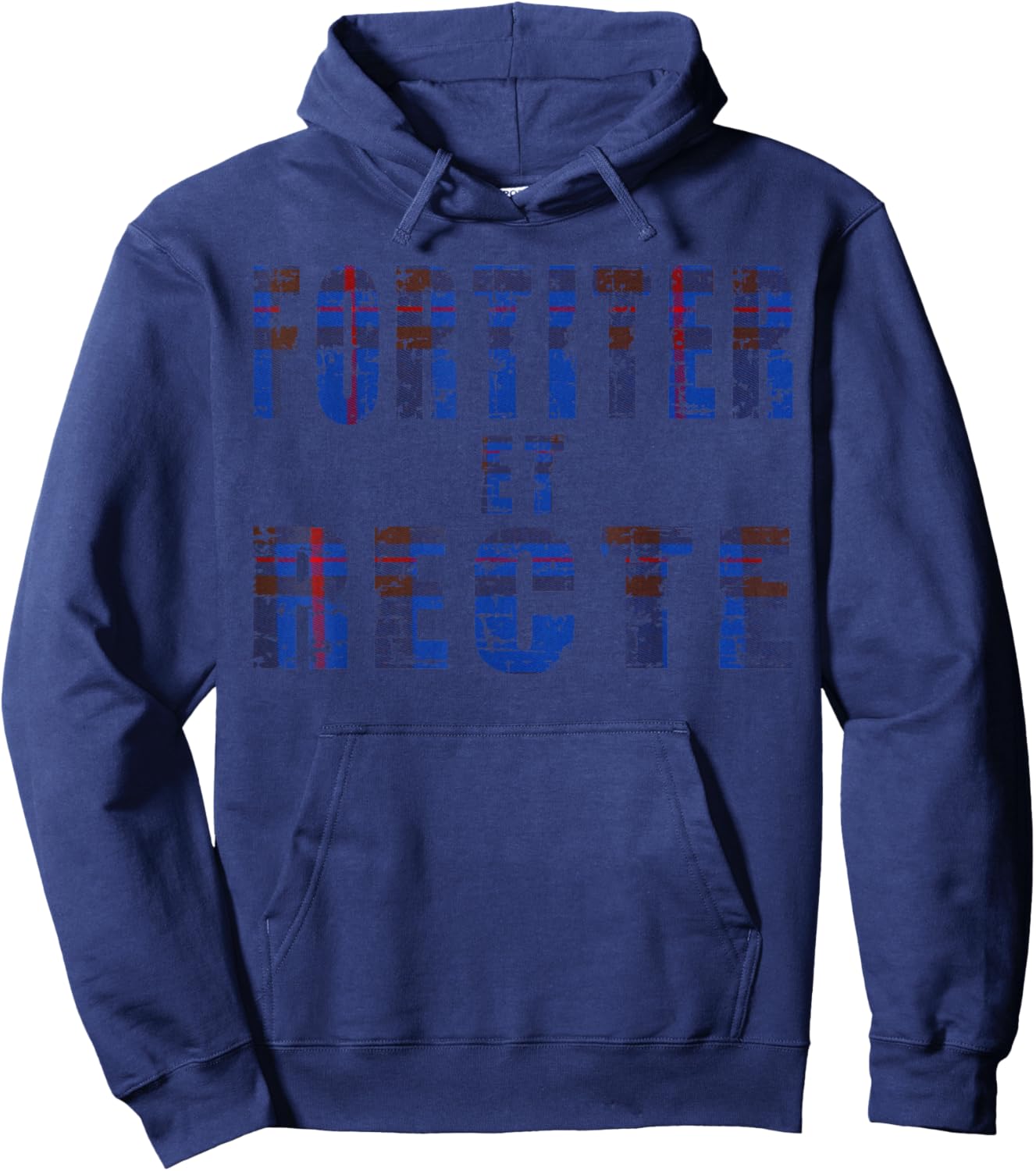 Clan Elliott Motto, Fortiter et Recte Elliot family tartan Hoodie - Hoodie | Navy