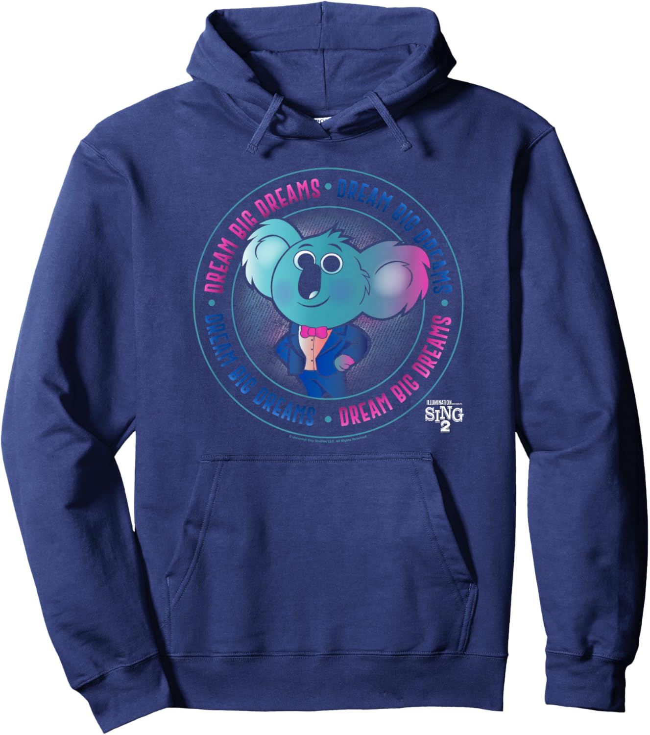 Sing 2 Buster Moon Dream Big Dreams Circle Badge Hoodie - Hoodie | Navy