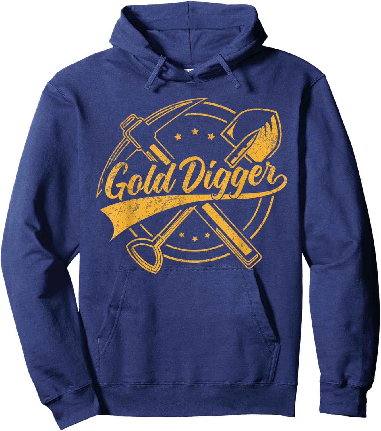 Gold plaque with crossed pick and shovel gold digger Hoodie - Hoodie | Navy