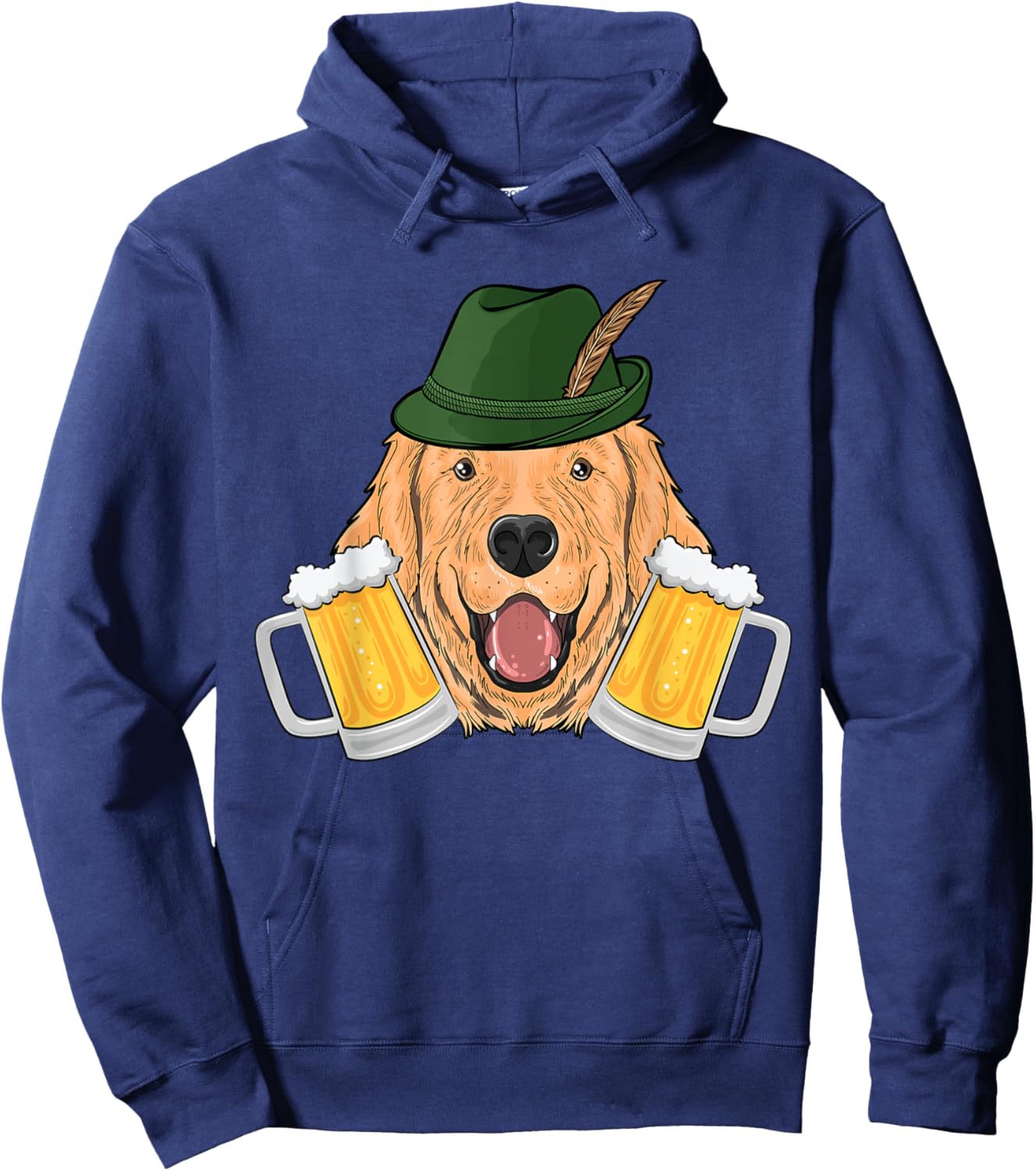 Golden Retriever Dog Oktoberfest Cute Puppy German Bavarian Hoodie - Hoodie | Navy