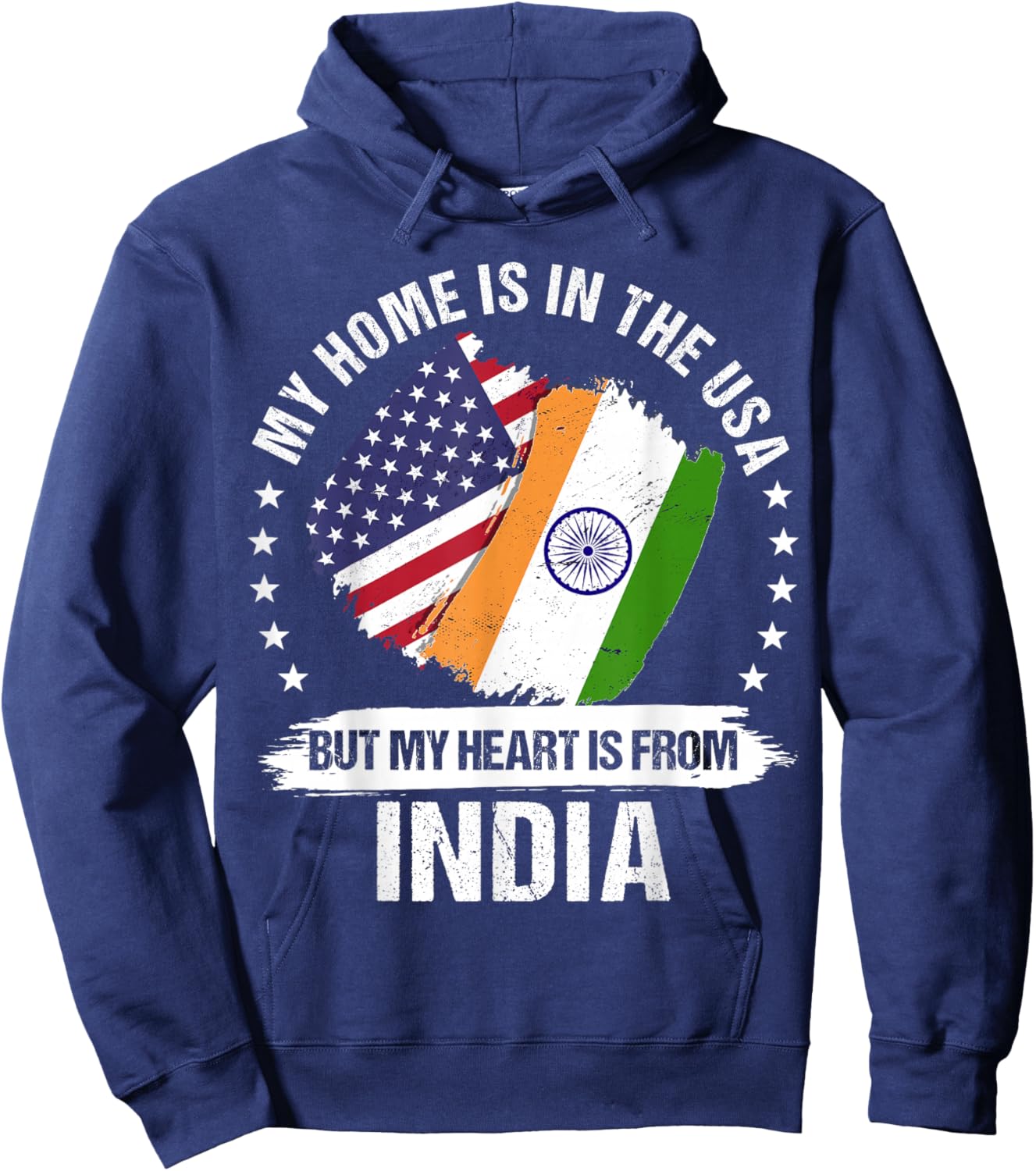 American Patriot India Flag American Indian Roots Hoodie - Hoodie | Navy