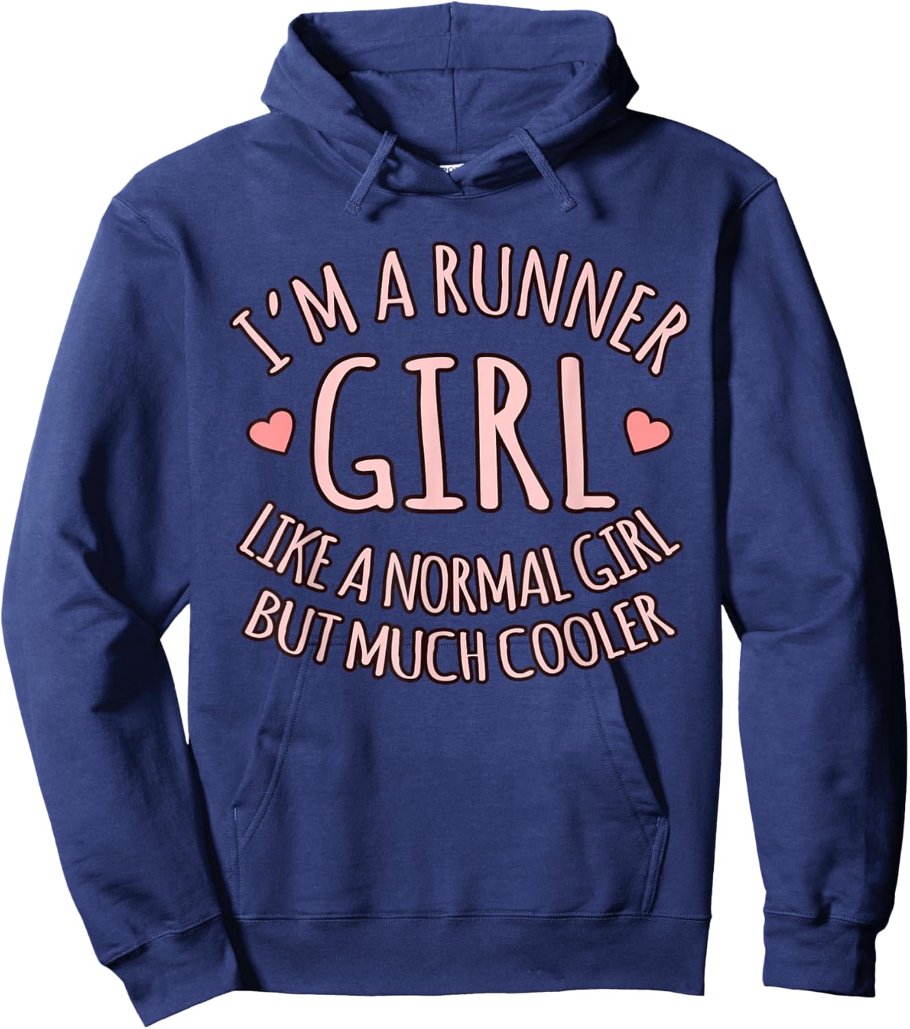 Runner Girl Half Marathon Running Lover Graphic Hoodie - Hoodie | Navy