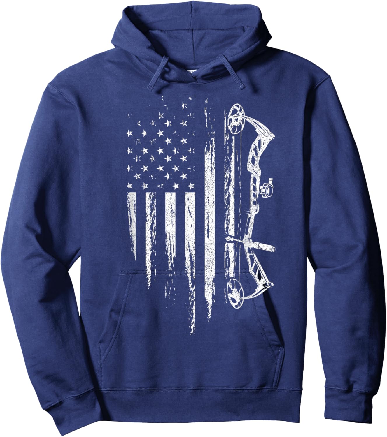 American Flag Bowhunting Bow Archery Gift Deer Hunter Hoodie - Hoodie | Navy