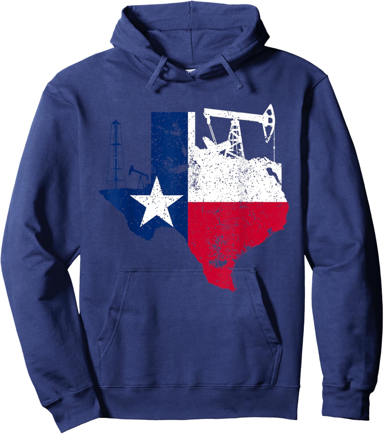Patriotic Oilfield Worker Oilman Oil Rig Drilling Texas Hoodie - Hoodie | Navy