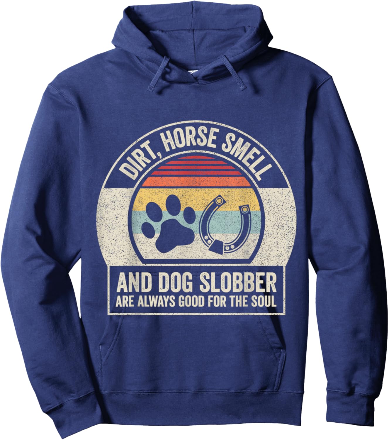 Retro Vintage Horse Smell And Dog Slobber Women Hoodie - Hoodie | Navy