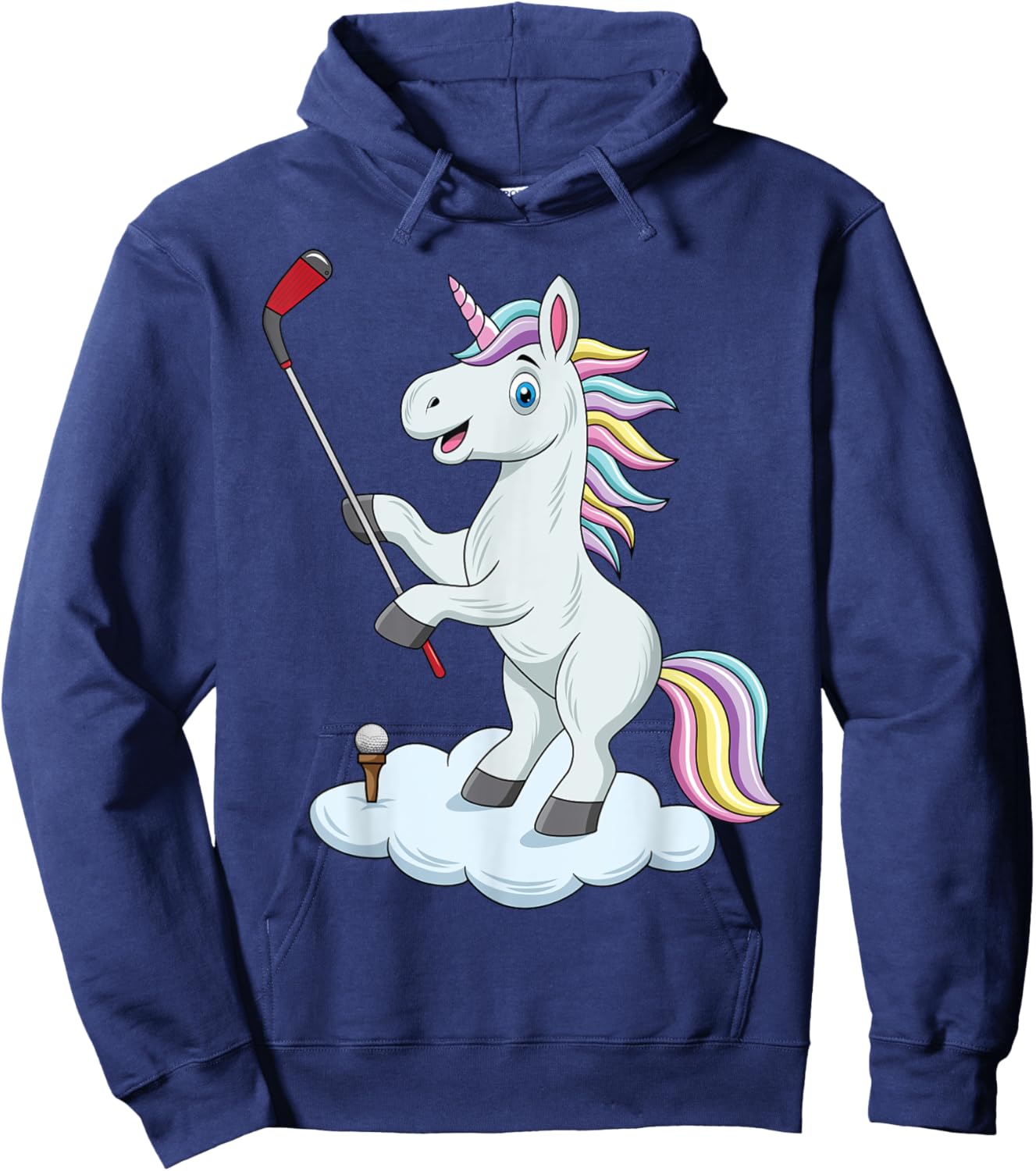 Cute Unicorn Golfing Unicorn Golf Unicorn Playing Golf Hoodie - Hoodie | Navy