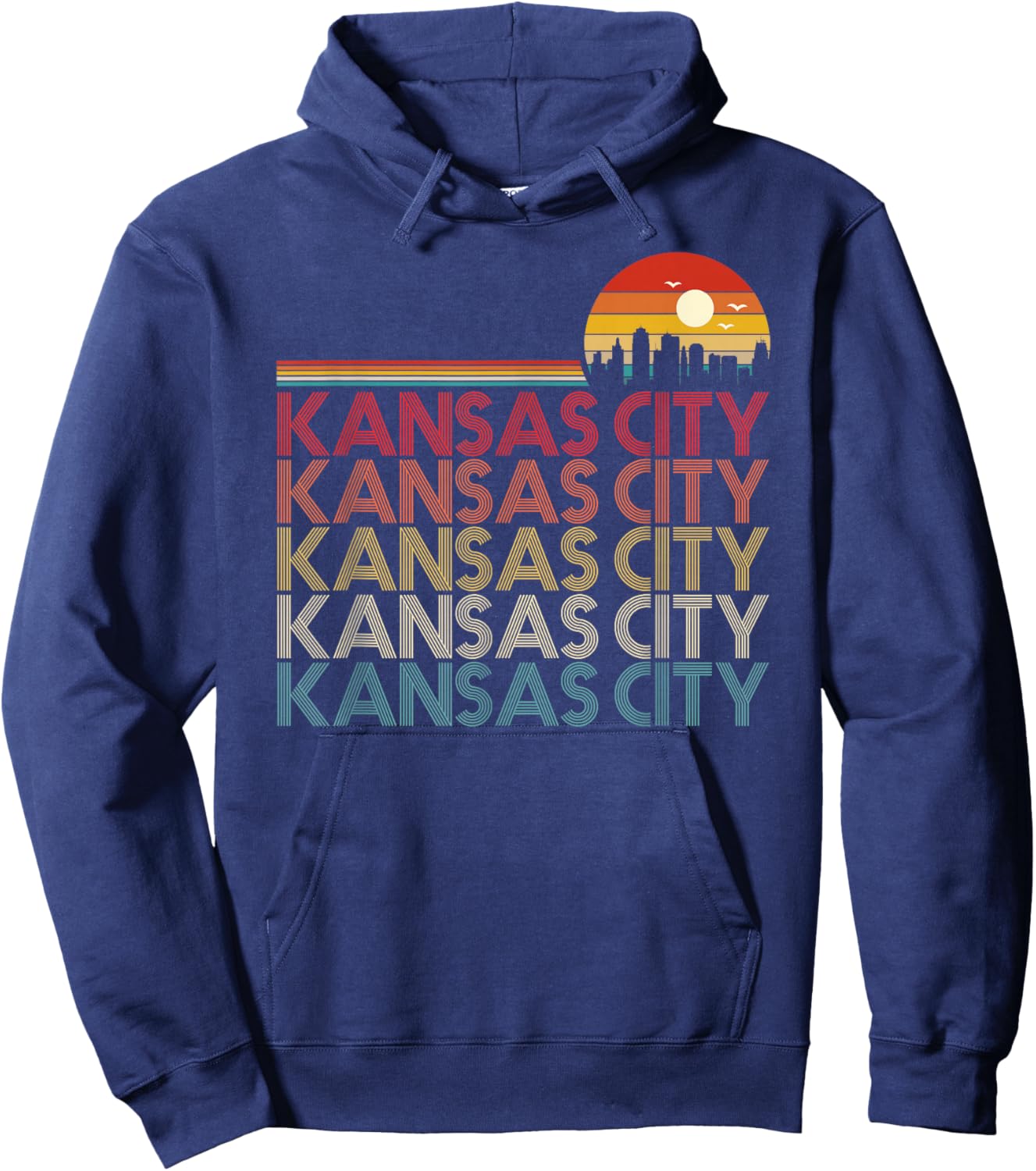 Kansas City Missouri Retro Vintage 80s Style Kansas City Hoodie - Hoodie | Navy