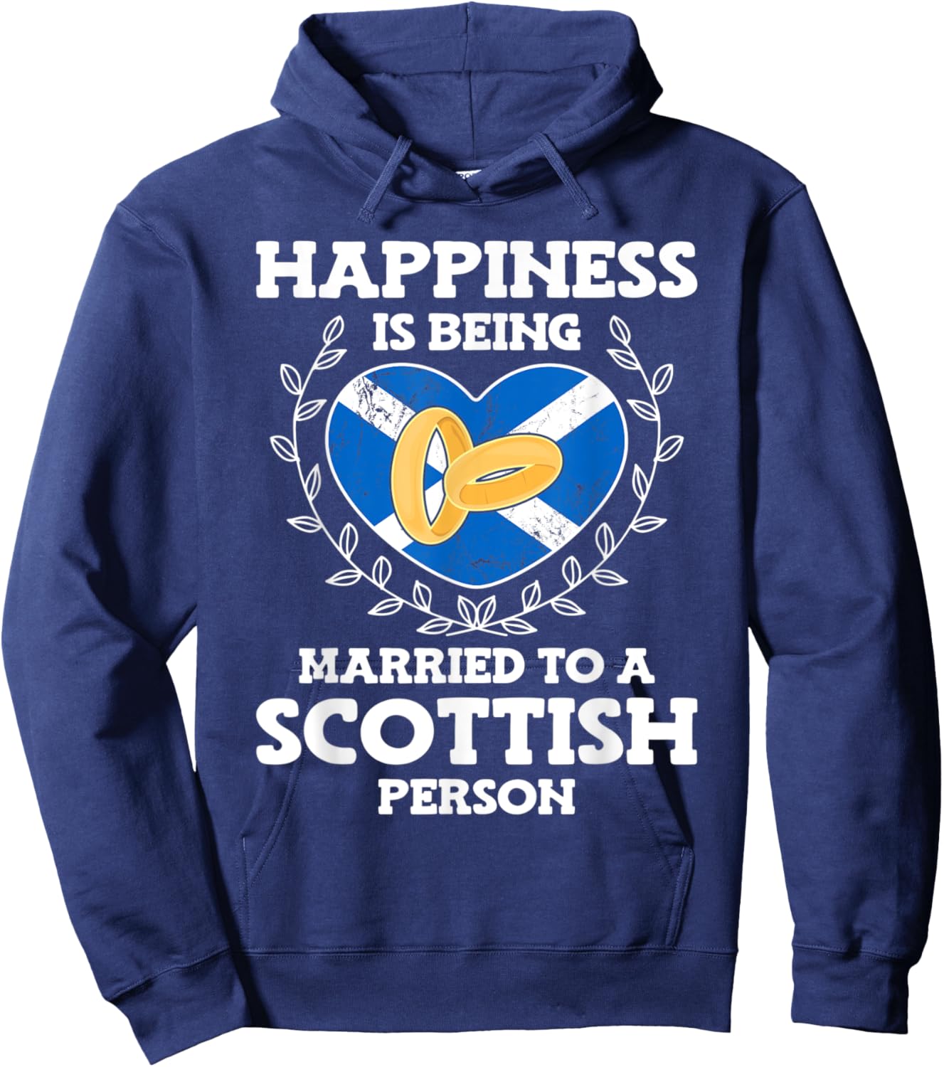 Marriage Anniversary Married To A Scottish Wife Husband Hoodie - Hoodie | Navy