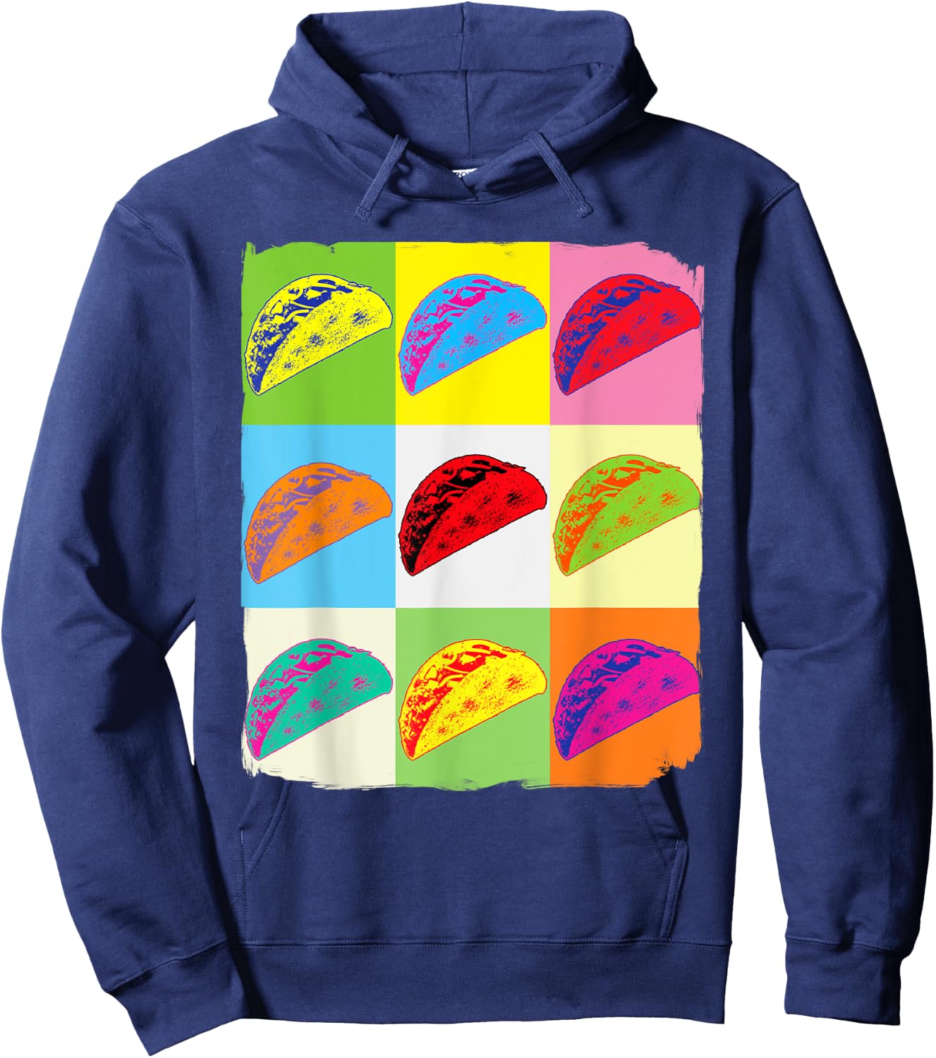 Taco Lover, Funny Taco Art, Mexican Food Lover, Taco Hoodie - Hoodie | Navy