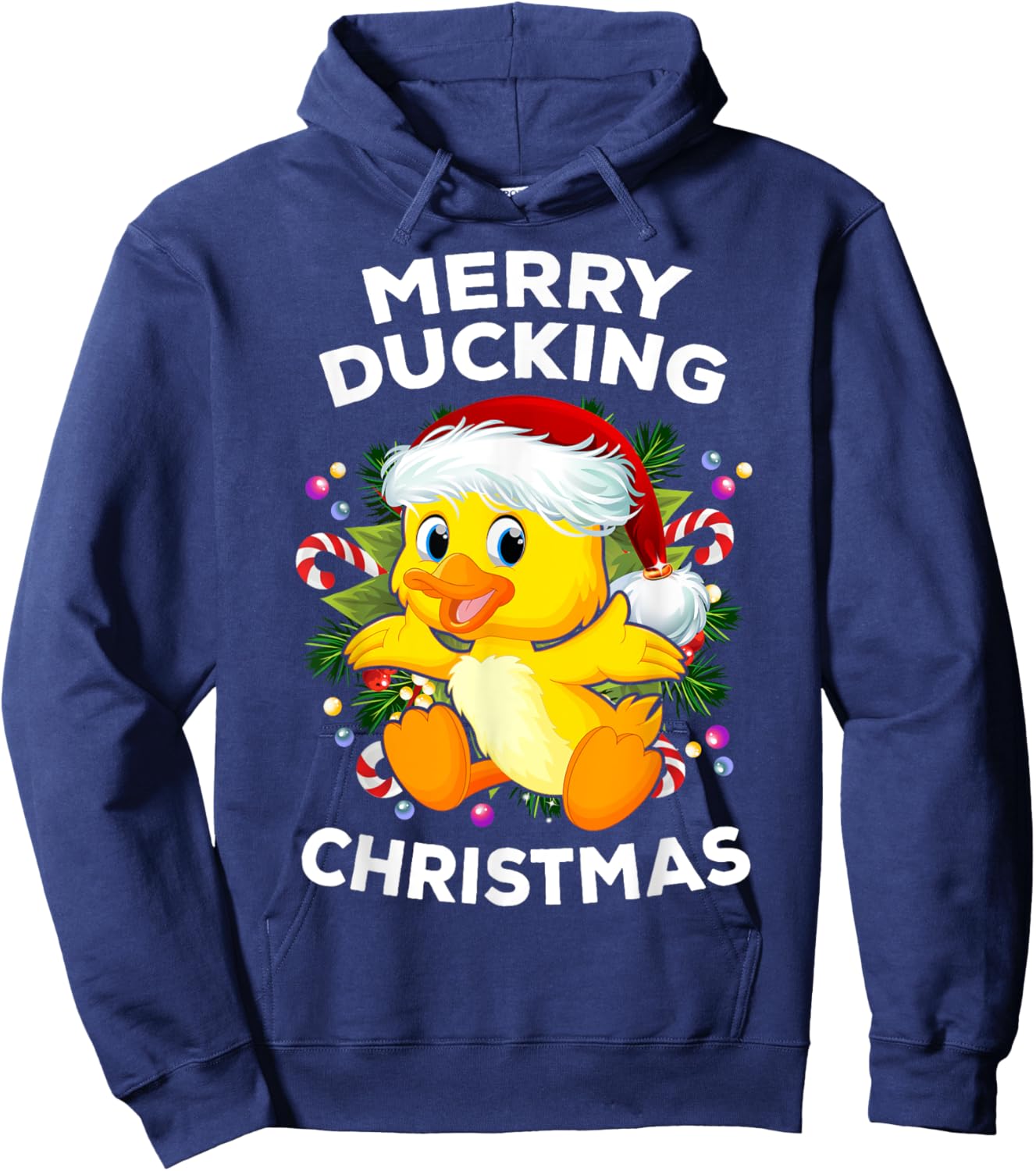 Merry Ducking Christmas - Funny Xmas Duckling Duck Lover Hoodie - Hoodie | Navy