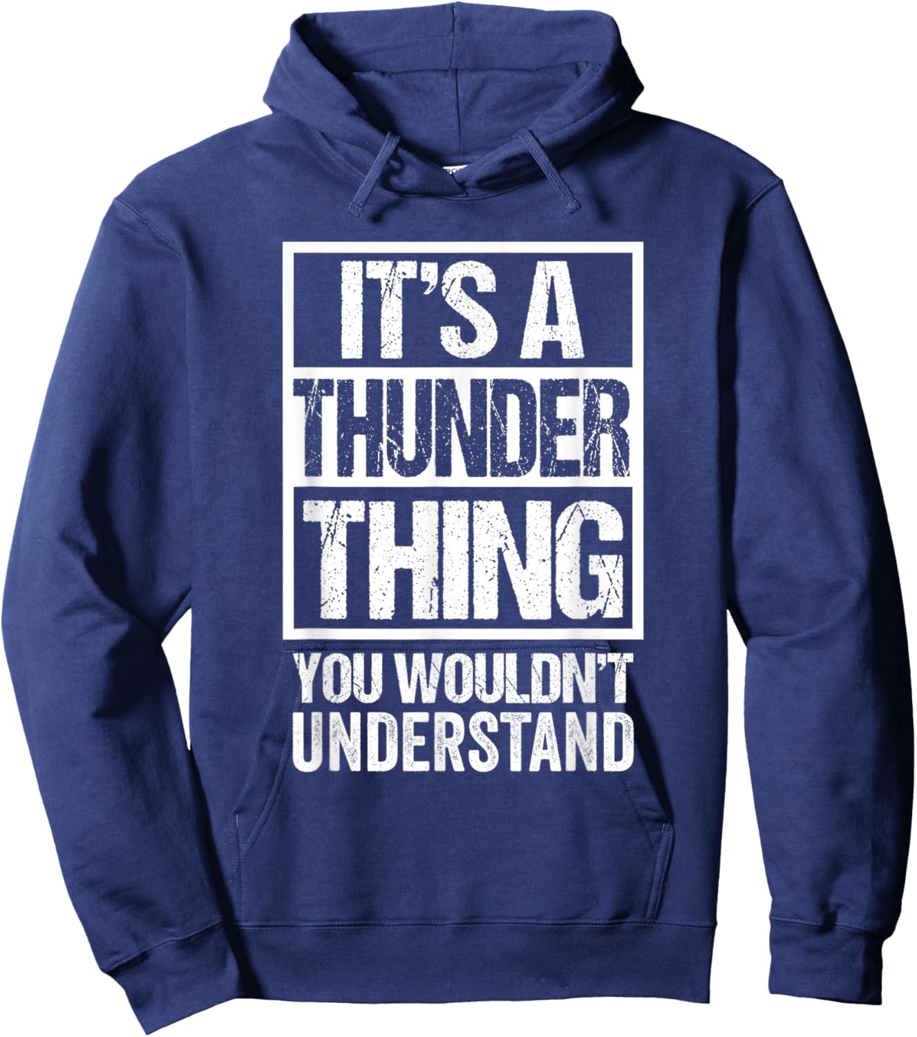 Funny Thunder Cat Mom Dog Dad Gift Ideas It's A Thunder Thing, You Wouldn't Understand. -Adults Black Small Modern Lightweight Classic Fit Short Sleeve Hoodie - Hoodie | Navy