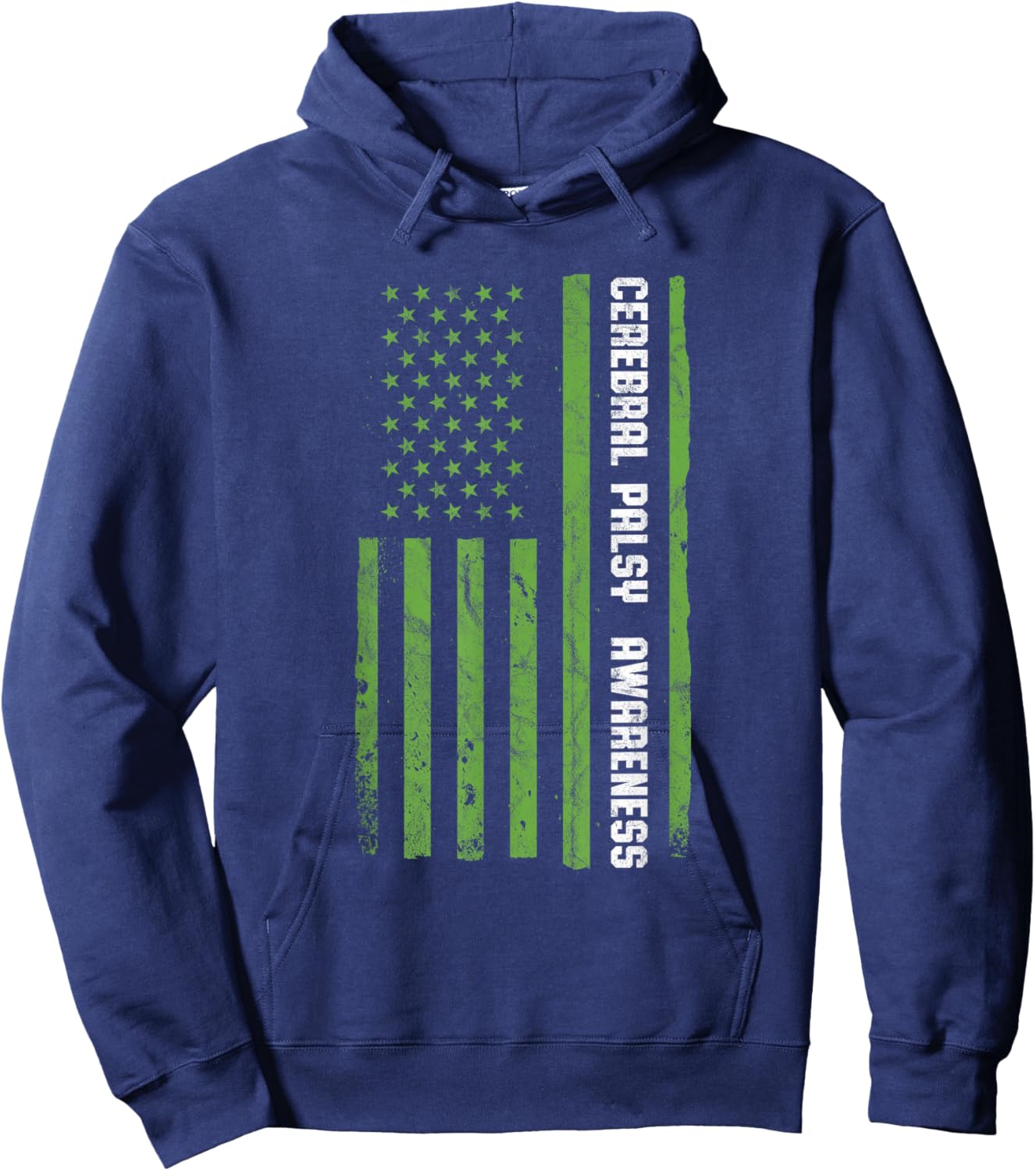 Cerebral Palsy Awareness Month American Flag CP Hoodie - Hoodie | Navy