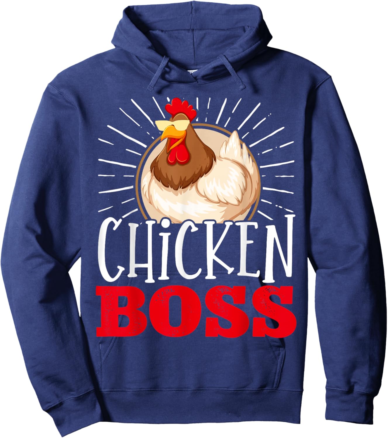 Funny Farmer Animal Pet Chicken Boss Chickens Lover Hoodie - Hoodie | Navy