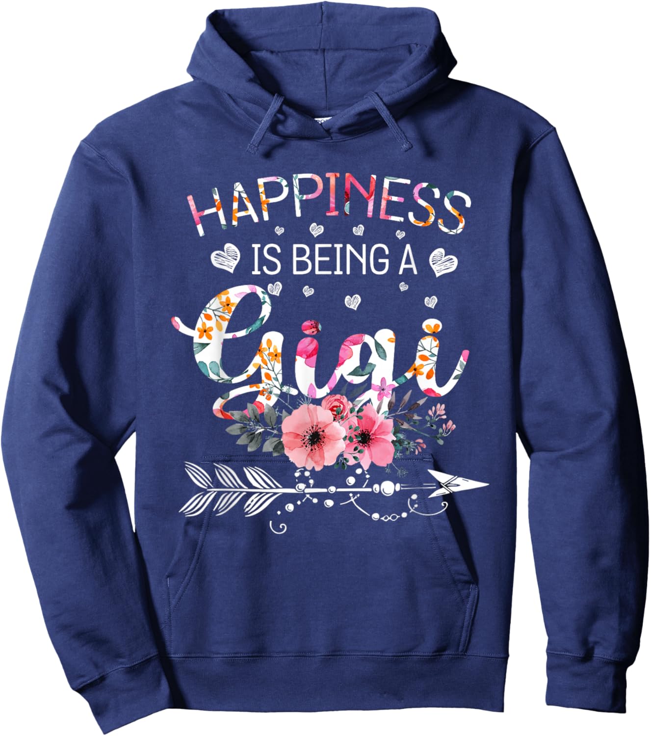 Happiness is being a Gigi Announcement Mothers Day Hoodie - Hoodie | Navy