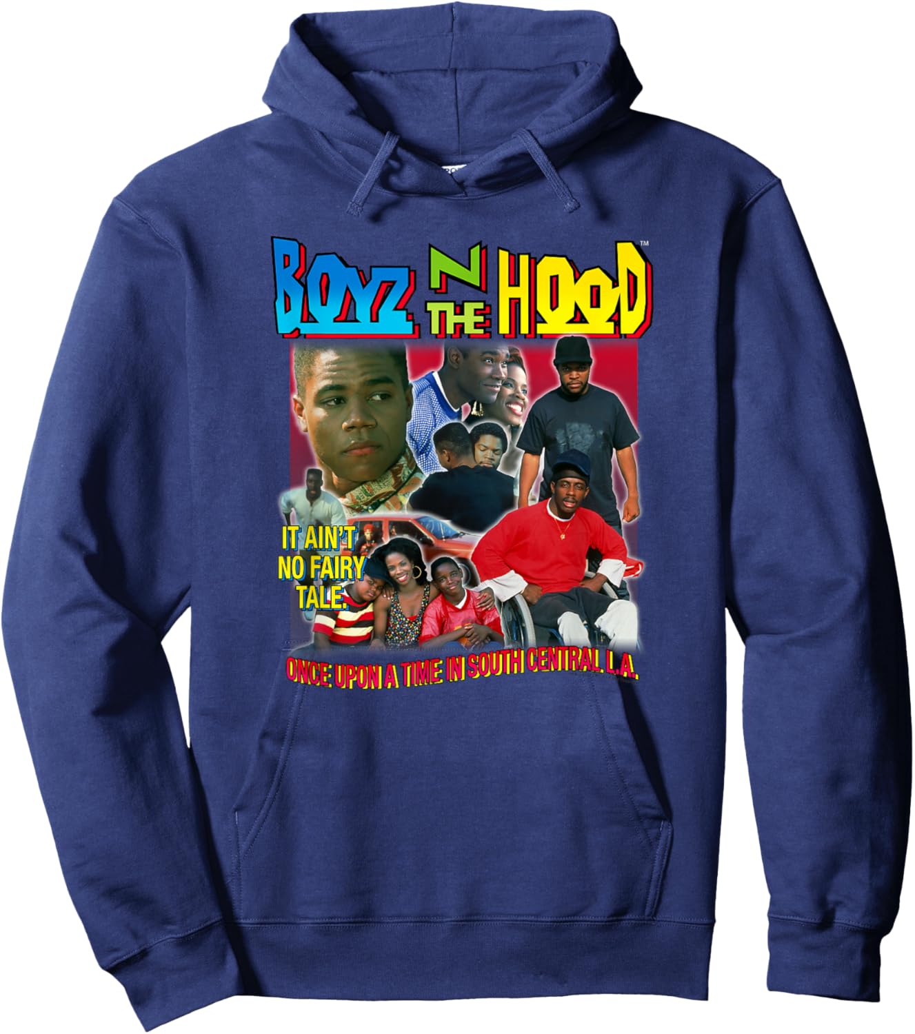 Boyz n The Hood 90's Throwback Collage Hoodie - Hoodie | Navy