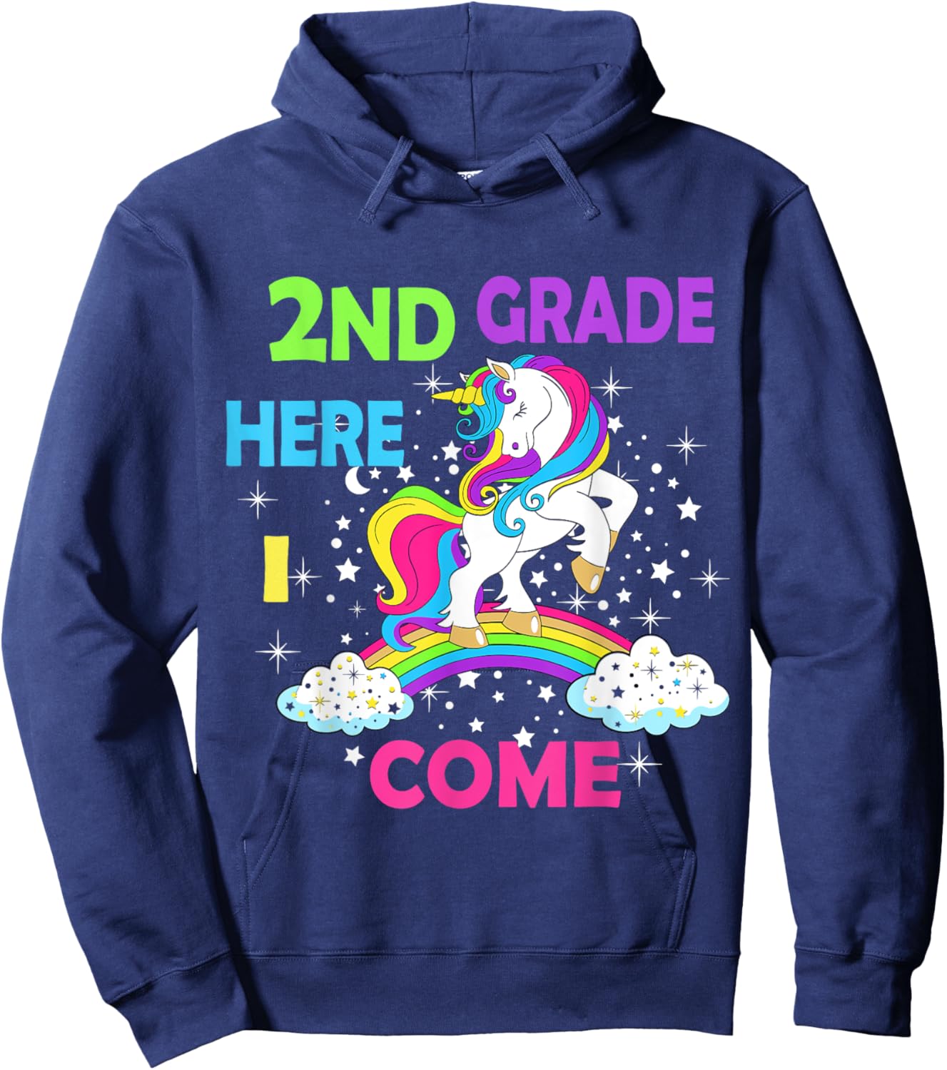 Hello 2nd grade First Day of Second grade Here I come Girl Hoodie - Hoodie | Navy