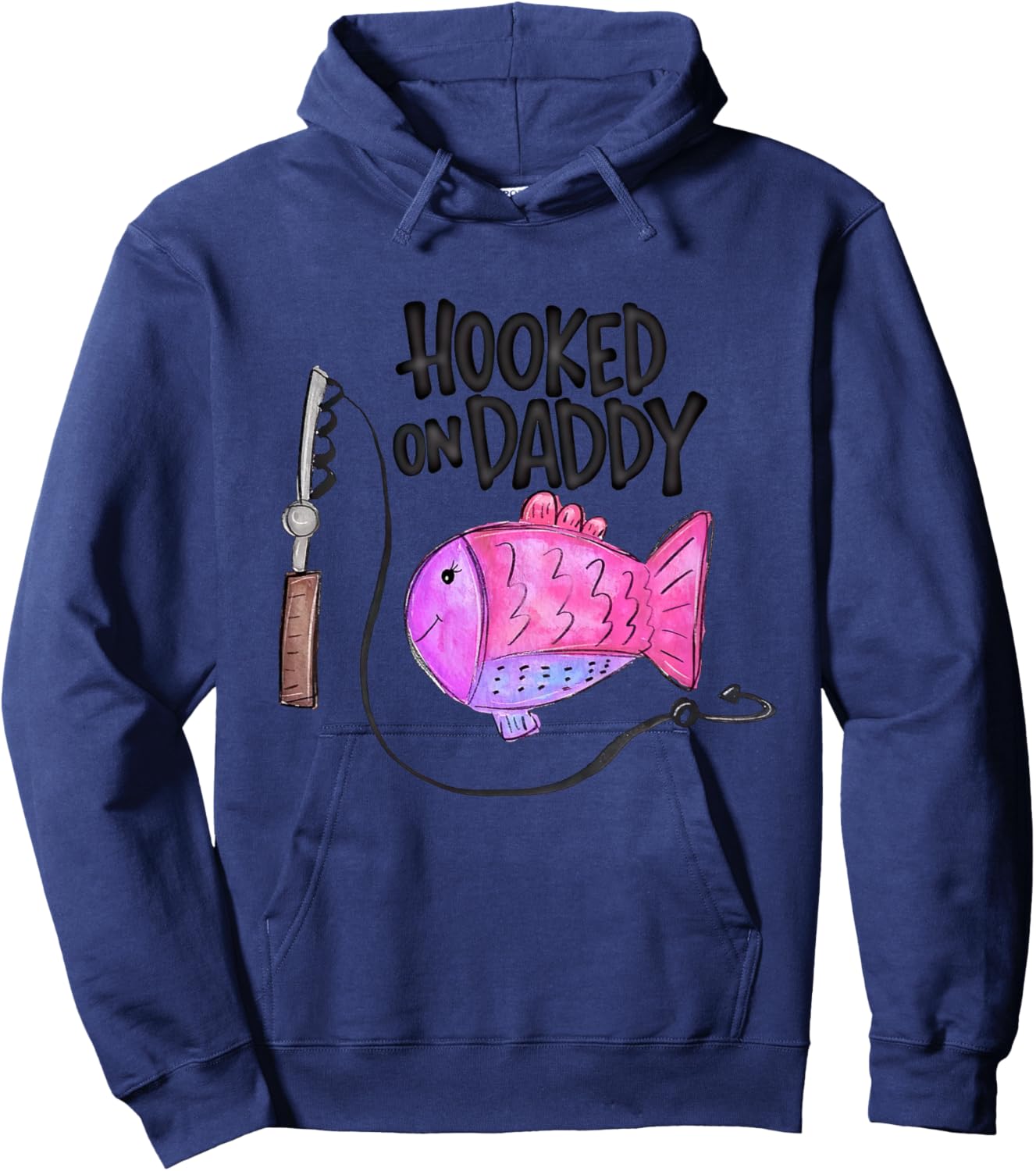 Kids Hooked on Daddy - Always a Daddy's Girl Shirt Daughter Girls Hoodie - Hoodie | Navy