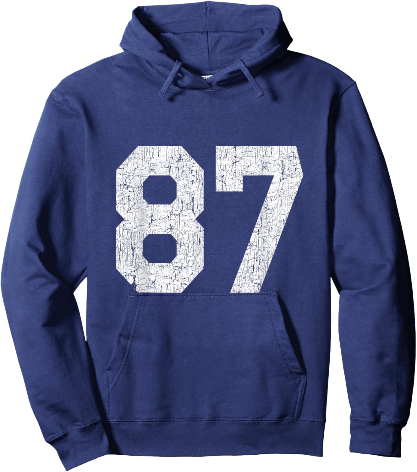 #87 Jersey Uniform Varsity Sports Number, 87th Place Hoodie - Hoodie | Navy