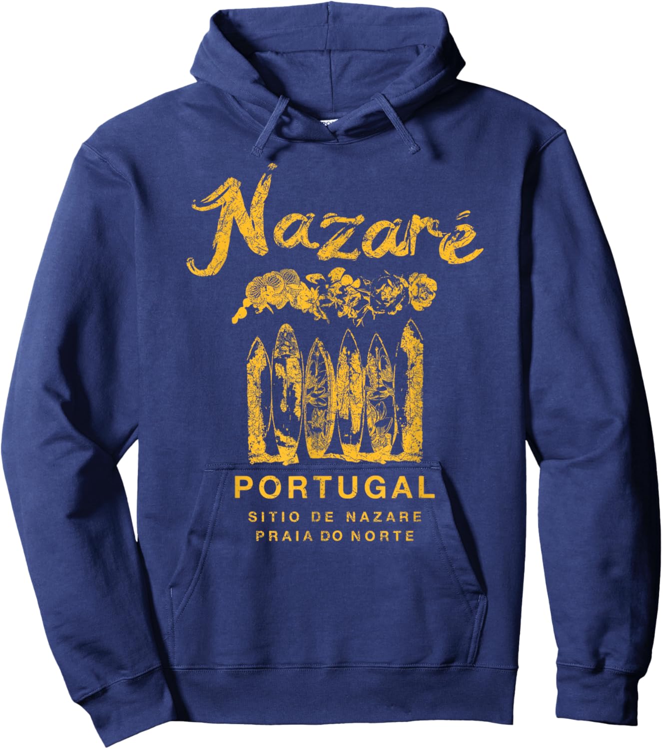 Nazare Portugal Surfing Vintage Hoodie - Hoodie | Navy