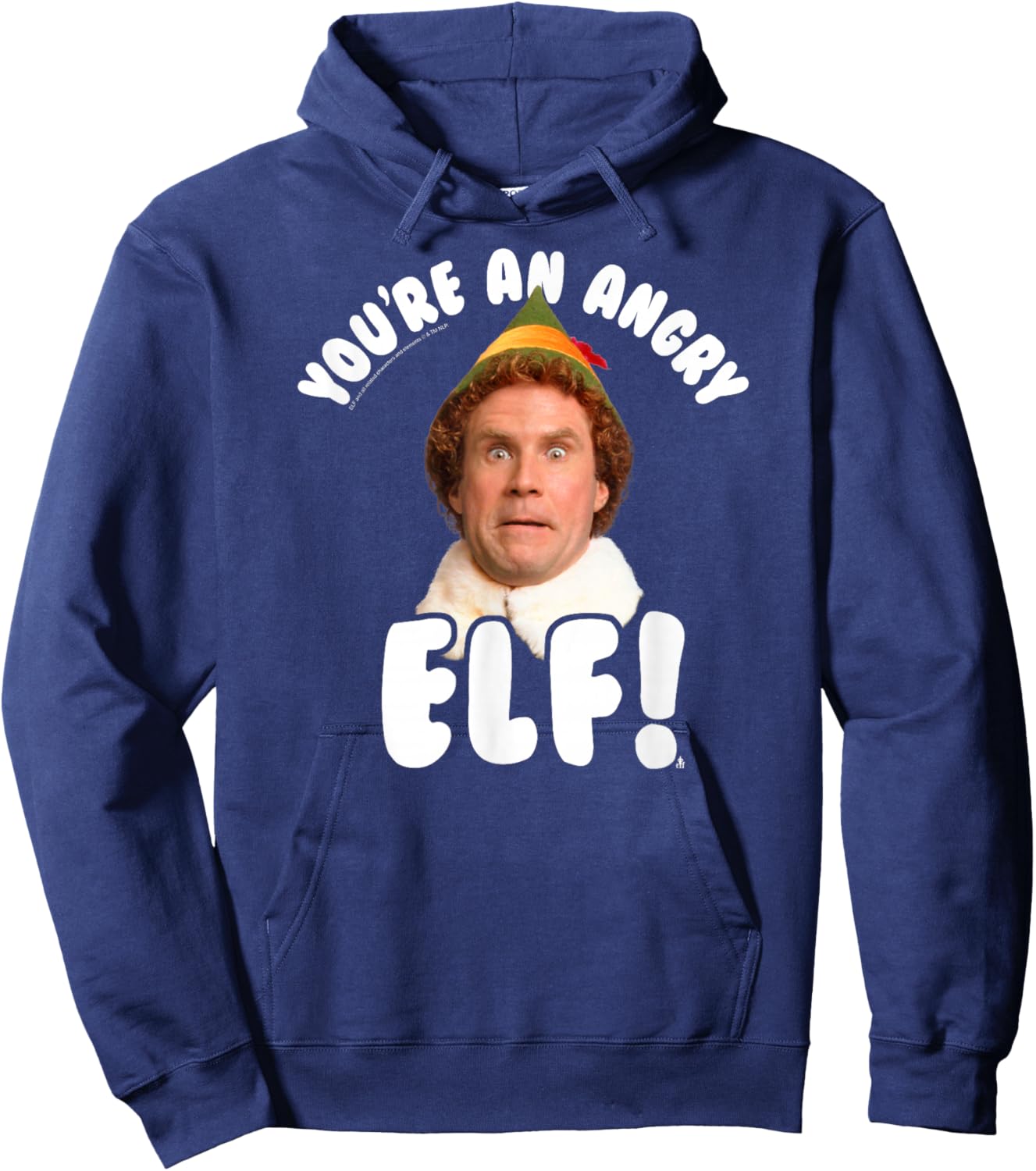 Elf You're an Angry Elf Funny Christmas Movie Hoodie - Hoodie | Navy