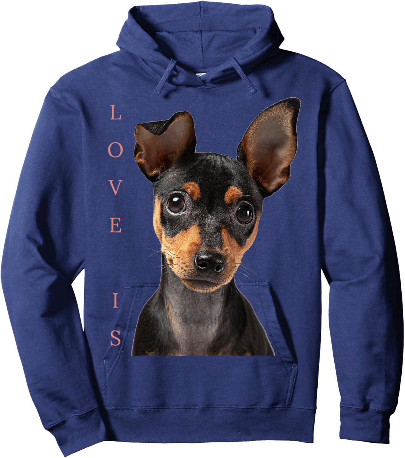 Miniature Pinscher Shirt Dog Mom Dad Love Puppy Pet Hoodie - Hoodie | Navy