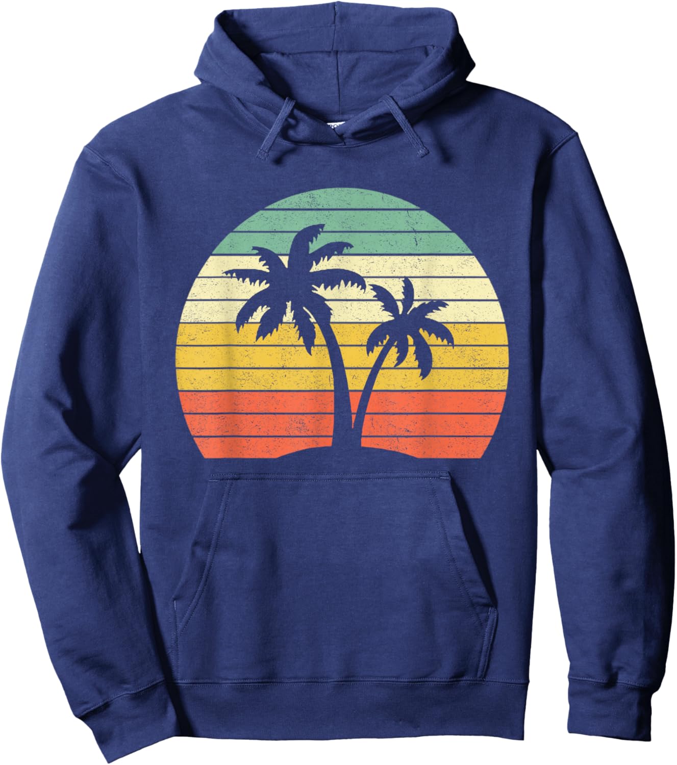 Palm Tree Retro Tropical Beach Shirt Hoodie - Hoodie | Navy