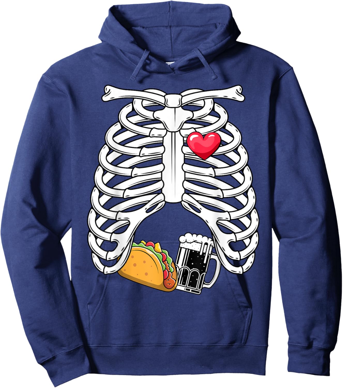 Pregnancy Skeleton Pregnant Skeleton Costume Halloween Hoodie - Hoodie | Navy