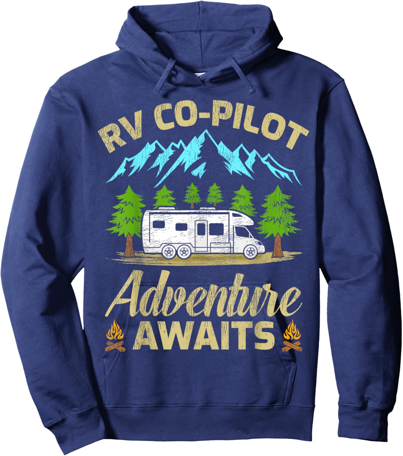 Funny RV Co-Pilot Adventure Awaits RV Camping Hoodie - Hoodie | Navy