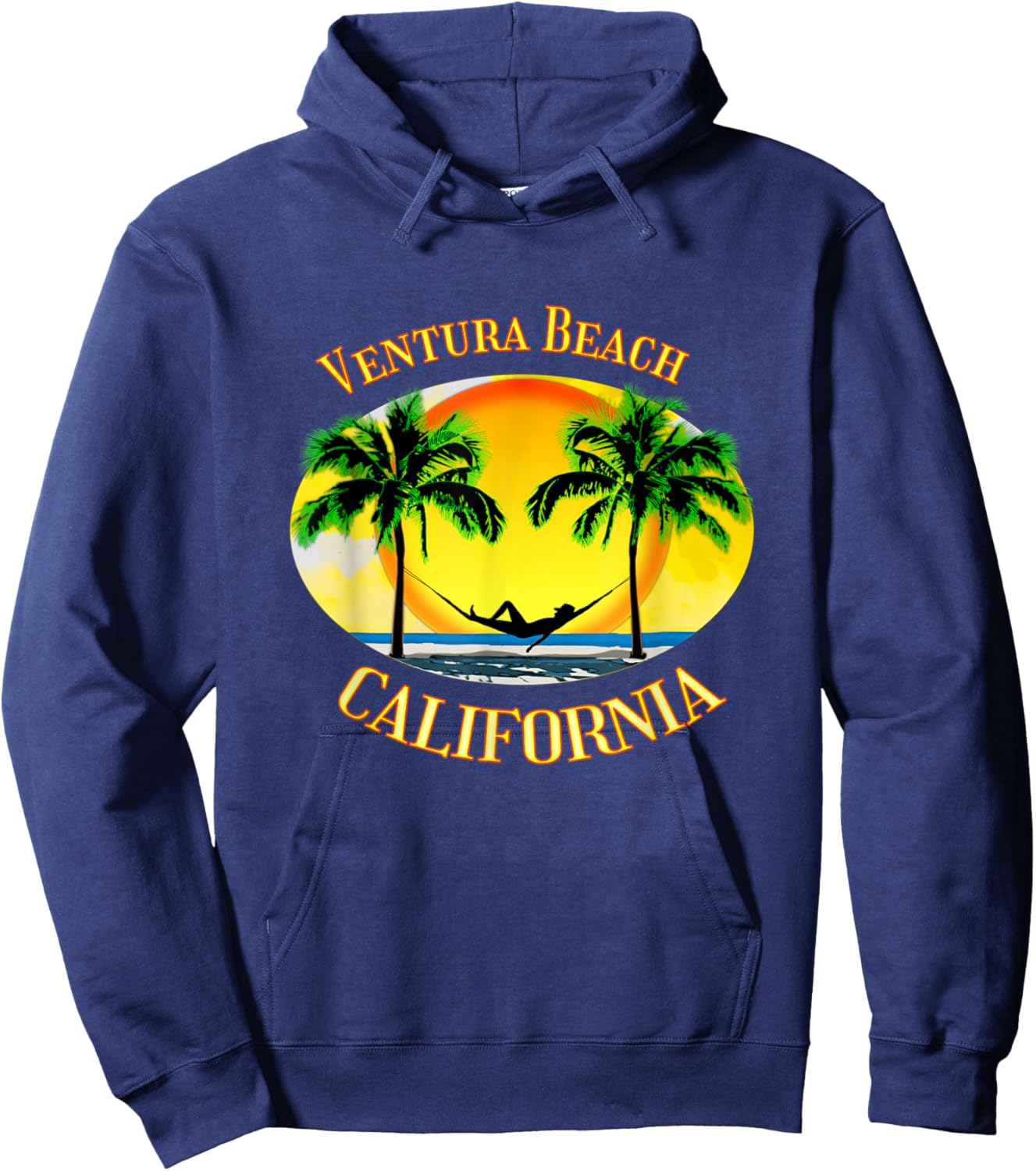 Ventura Beach California Palm Trees Beach Vacation Men Women Kids Hoodie - Hoodie | Navy