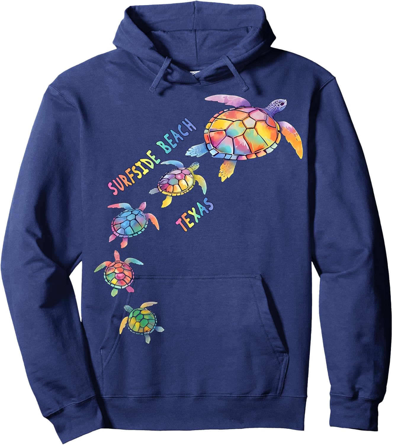 Surfside Beach Texas Sea Turtle Lover Beach Men Women Kids Hoodie - Hoodie | Navy