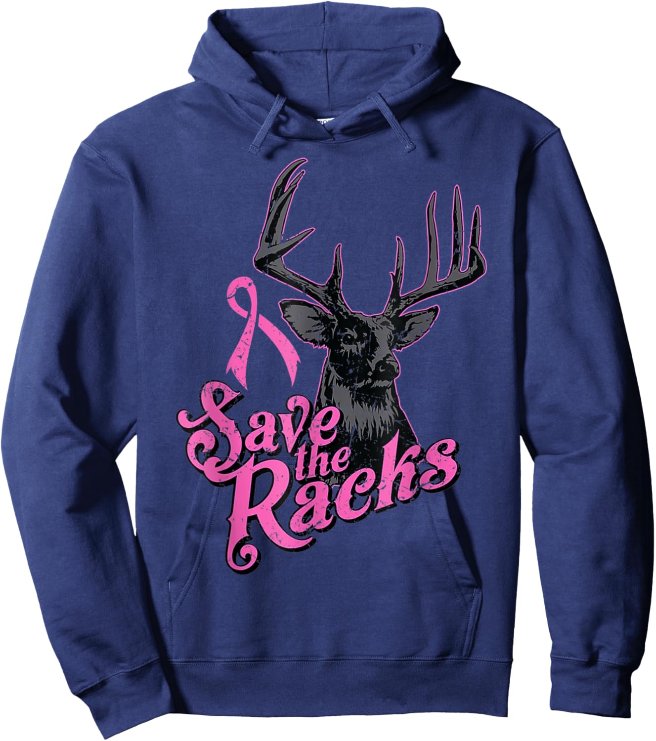 Save the Racks - Breast Cancer Awareness Hoodie - Hoodie | Navy