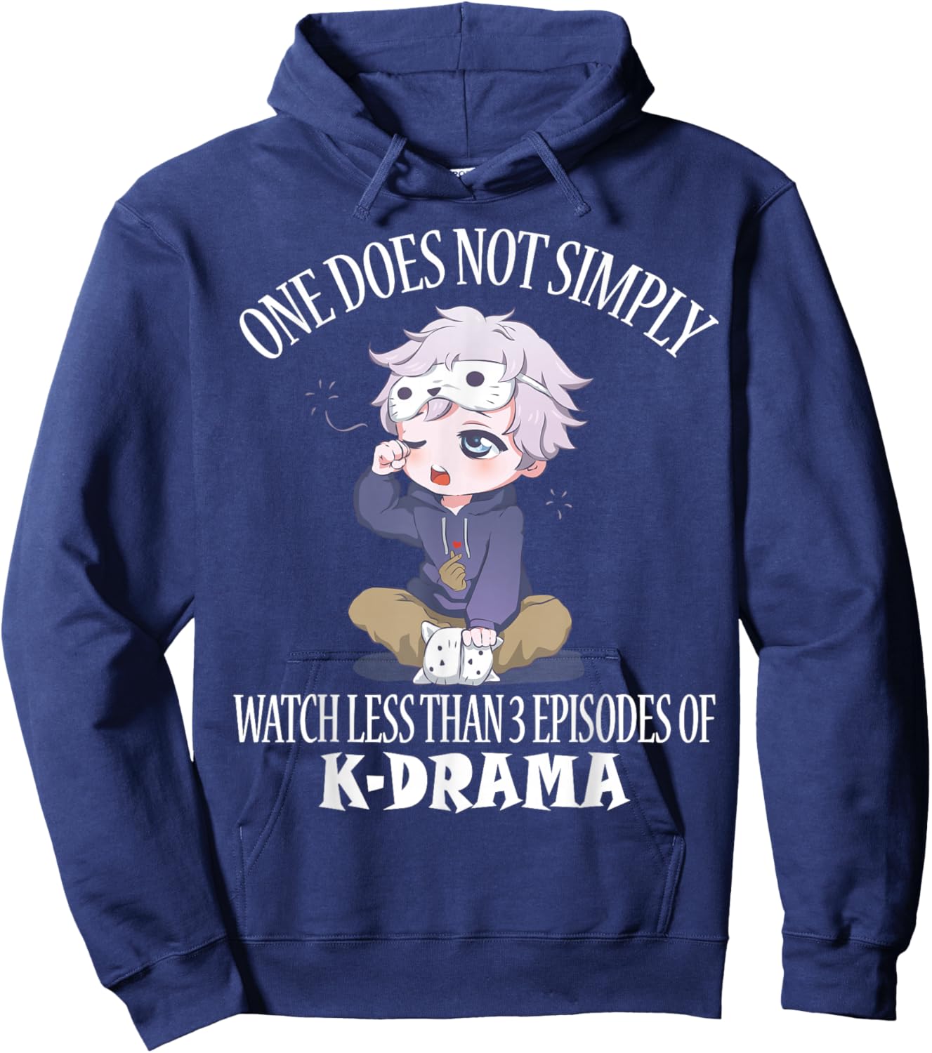Korean Drama Kdrama Finger Heart Design Hoodie - Hoodie | Navy