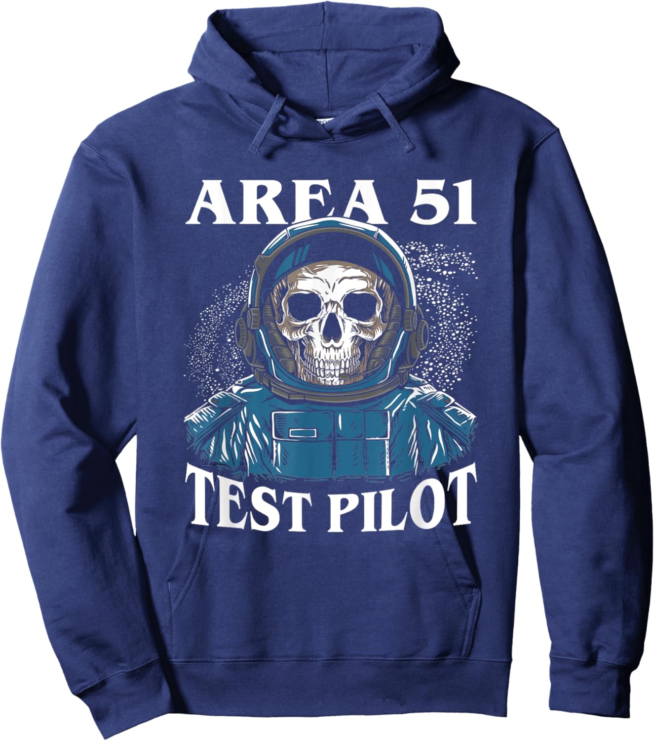 Area 51 Alien Test Pilot Skull Skeleton Astronaut Spaceship Hoodie - Hoodie | Navy