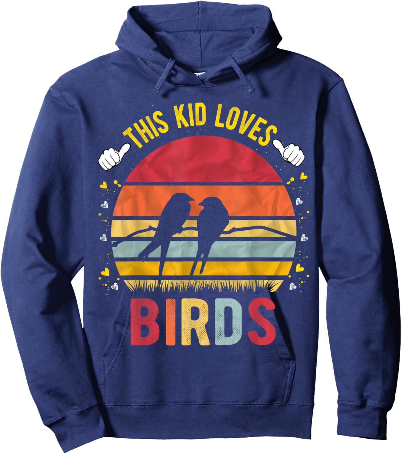 This Kid Loves Birds Boys and Girls Bird Gift Hoodie - Hoodie | Navy