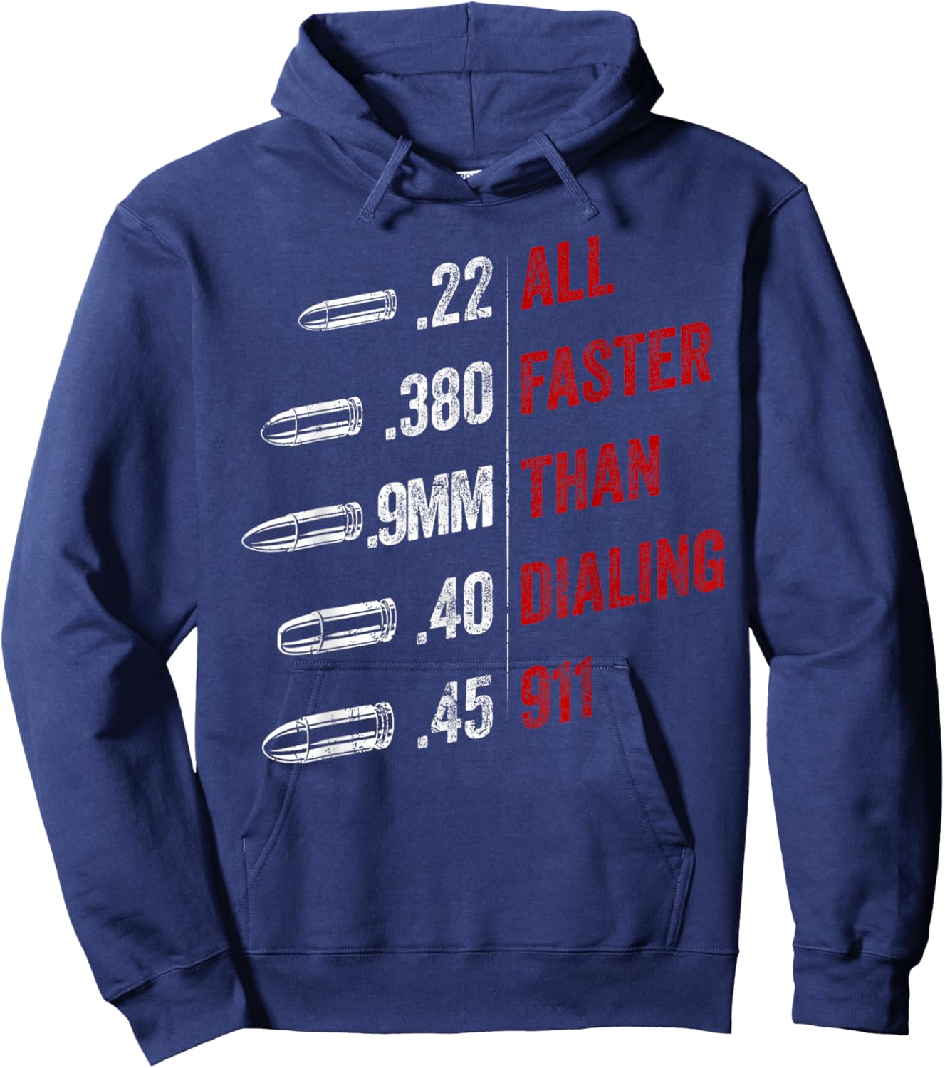 All Faster Than Dialing 911 American Flag Bullet Gun Lovers Hoodie - Hoodie | Navy