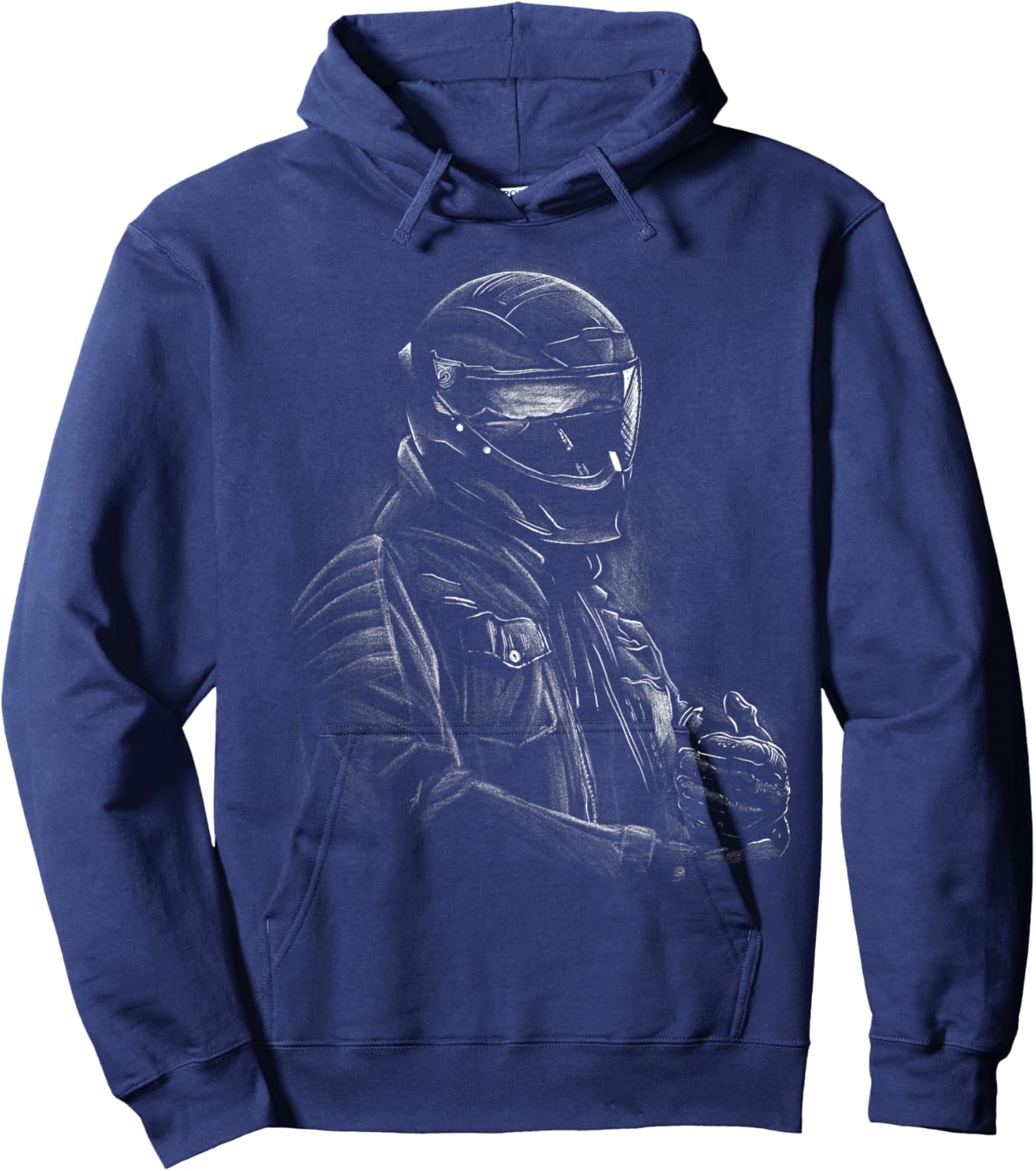 Biker silhouette without text. Hoodie - Hoodie | Navy