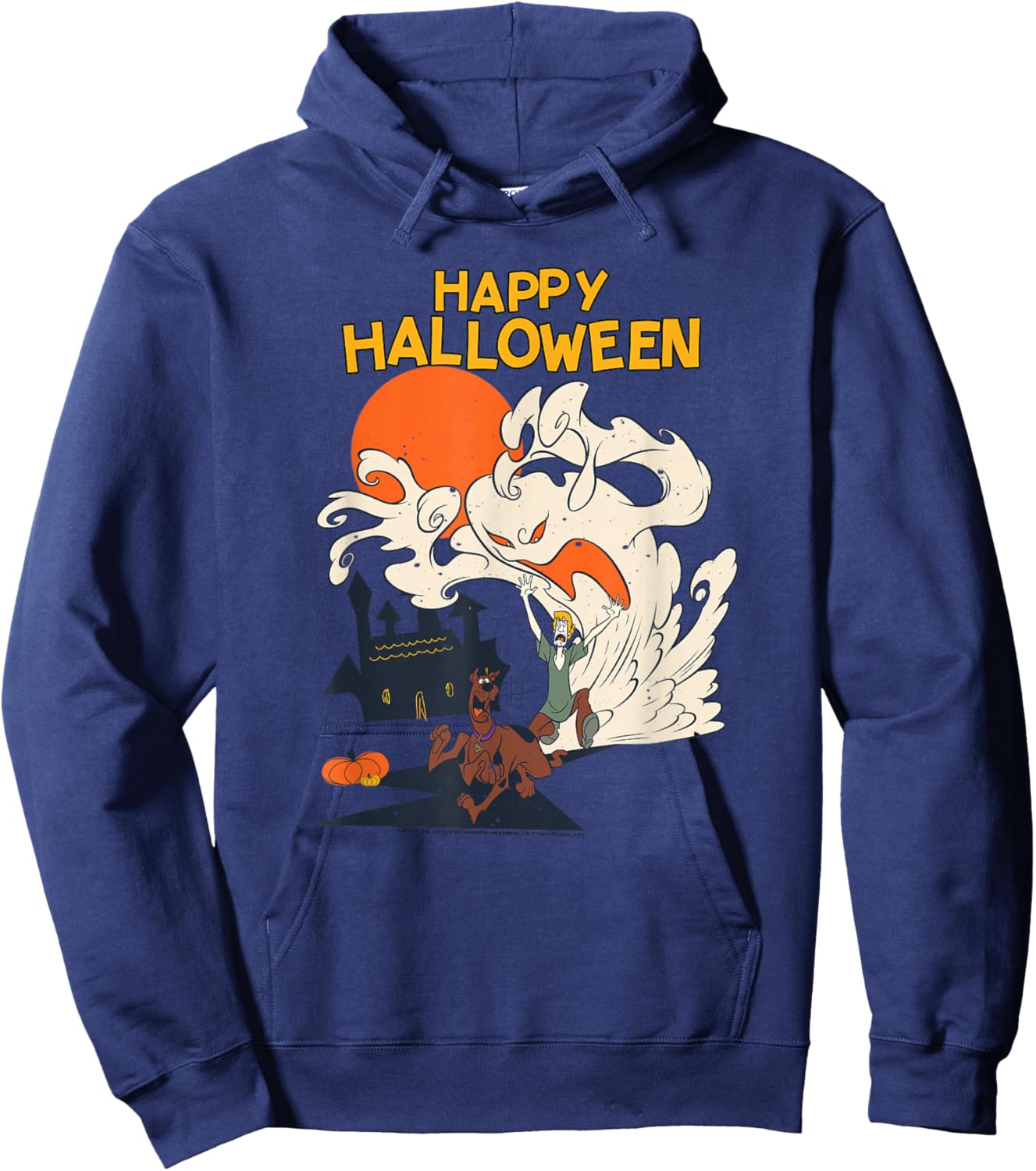 Scooby-Doo Halloween Scooby Shaggy Ghostly Haunt Hoodie - Hoodie | Navy