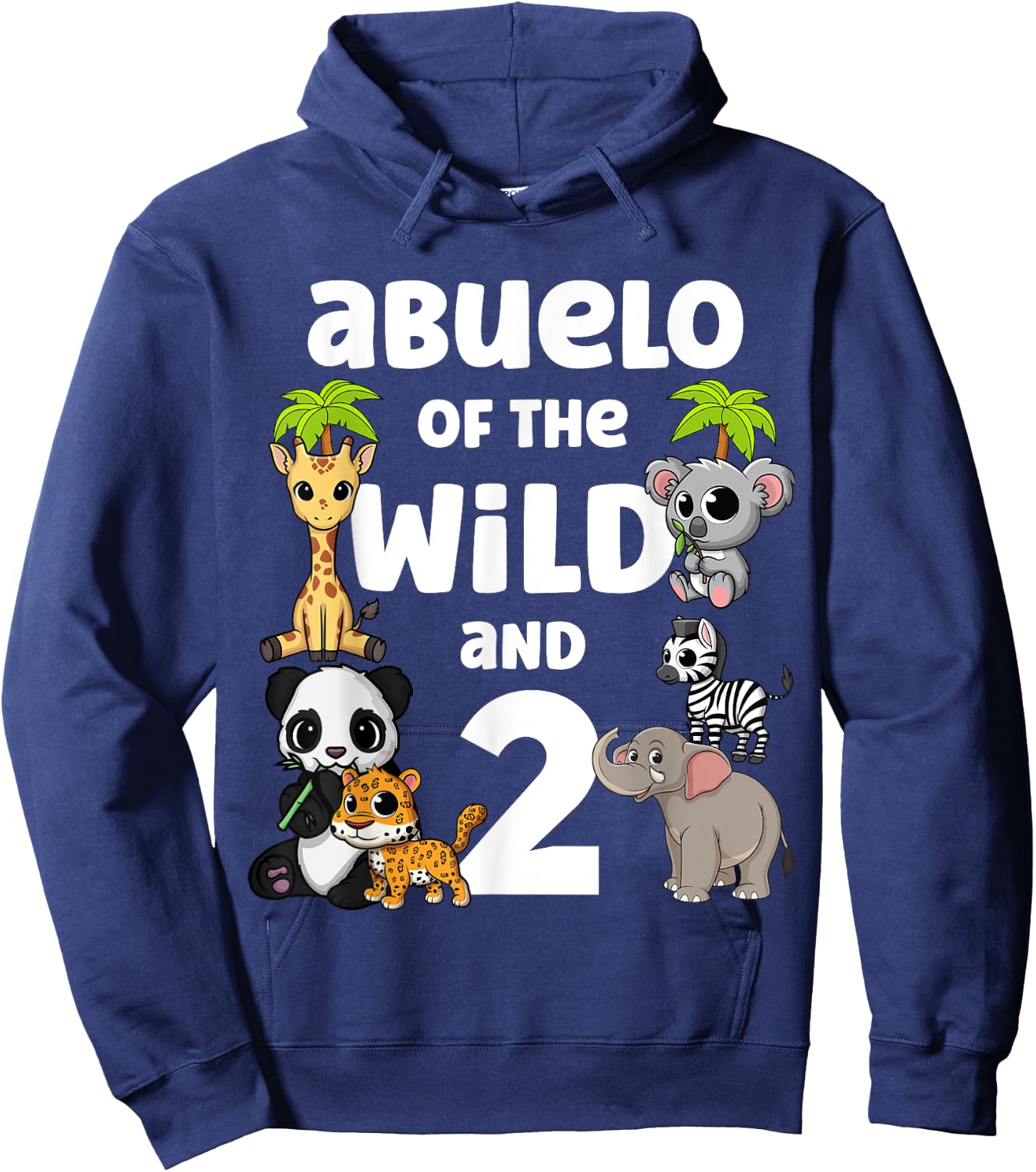 Abuelo of the Wild and Two 2nd Zoo Birthday Safari Jungle Hoodie - Hoodie | Navy