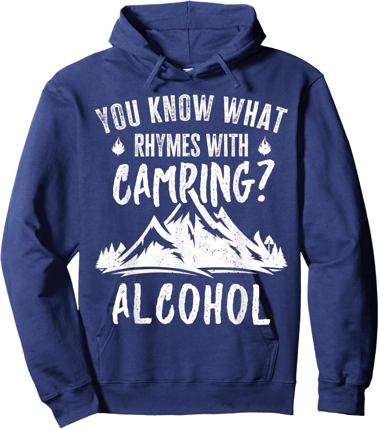 You Know What Rhymes With Camping Alcohol Vintage Funny Hoodie - Hoodie | Navy