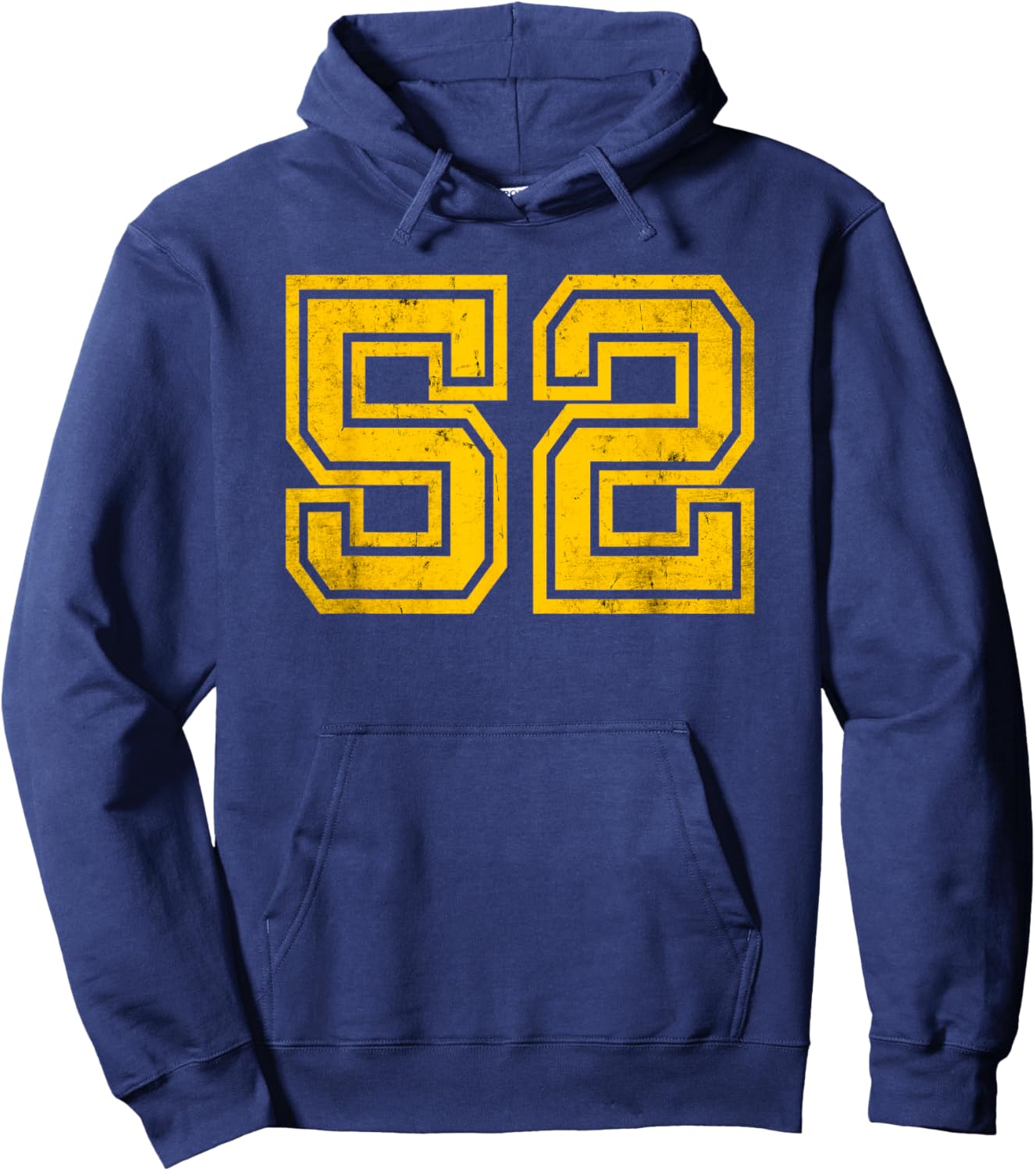 Destgierte Yellow Number 52 Sports Team Hoodie - Hoodie | Navy